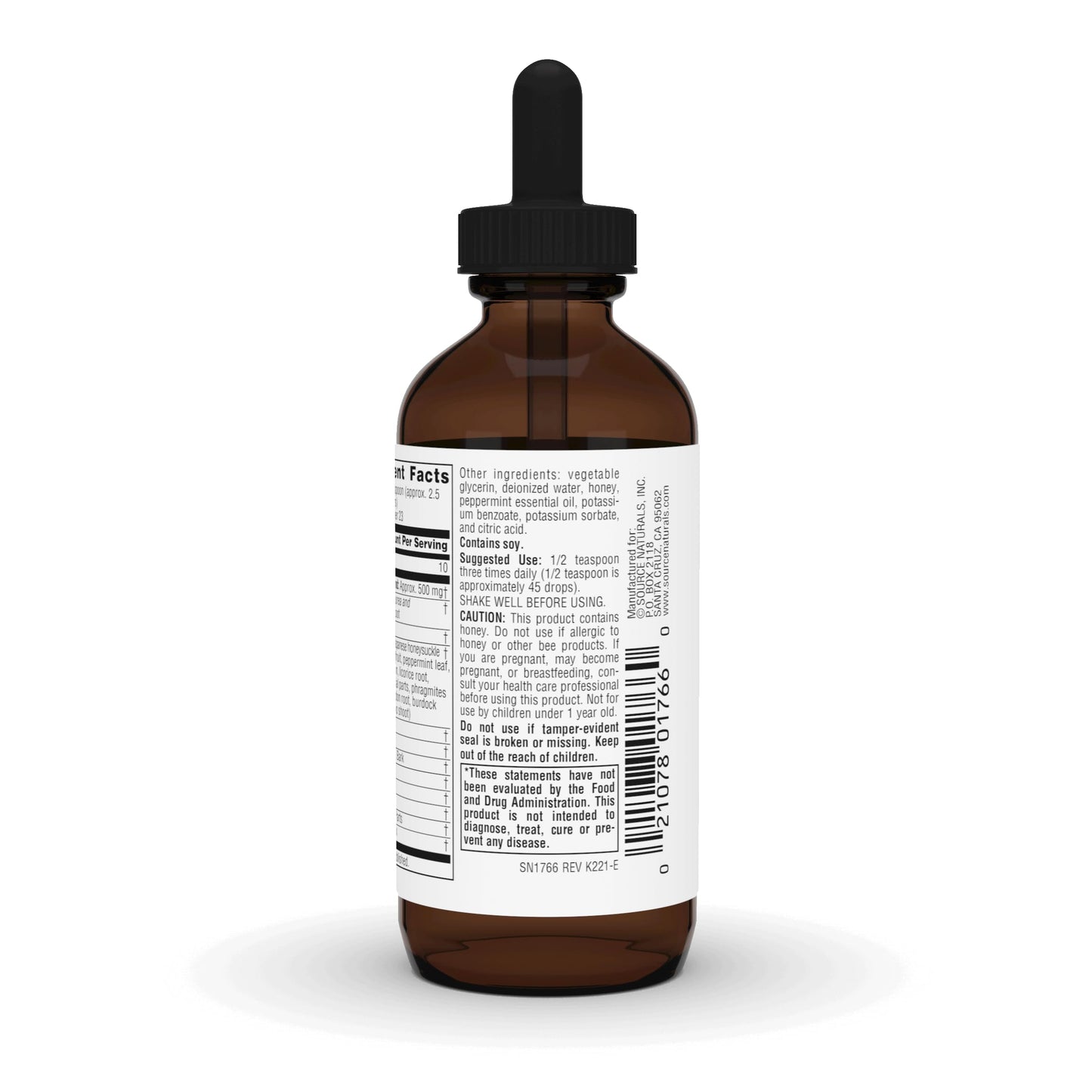 Source Naturals Wellness Herbal Kids, for Immune System Support - Contains Echinacea, Yin Chiao, Elderberry, & More - 2 Fluid oz
