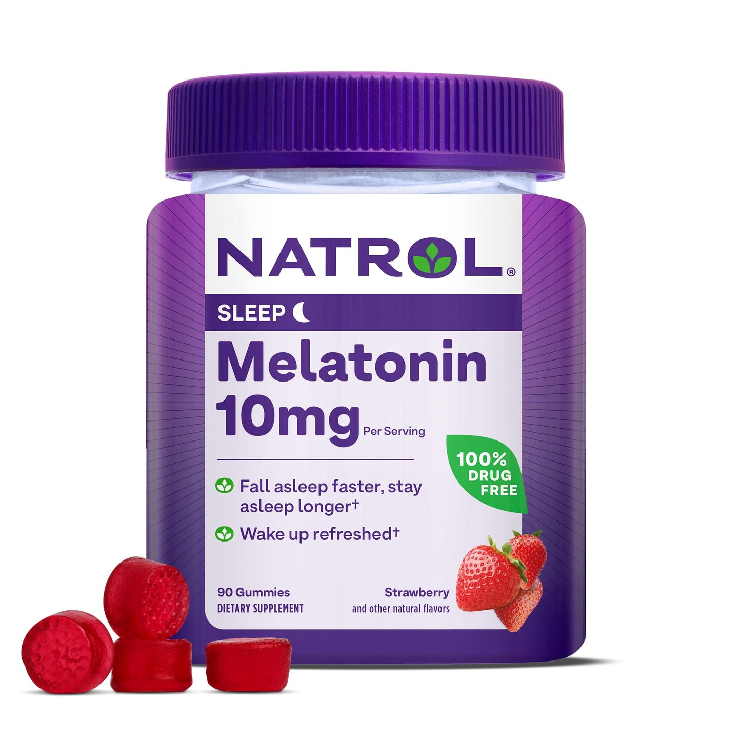 Natrol Kids Melatonin 1mg 140 Berry Gummies Melatonin 10mg 90 Strawberry Gummies Sleep Aid