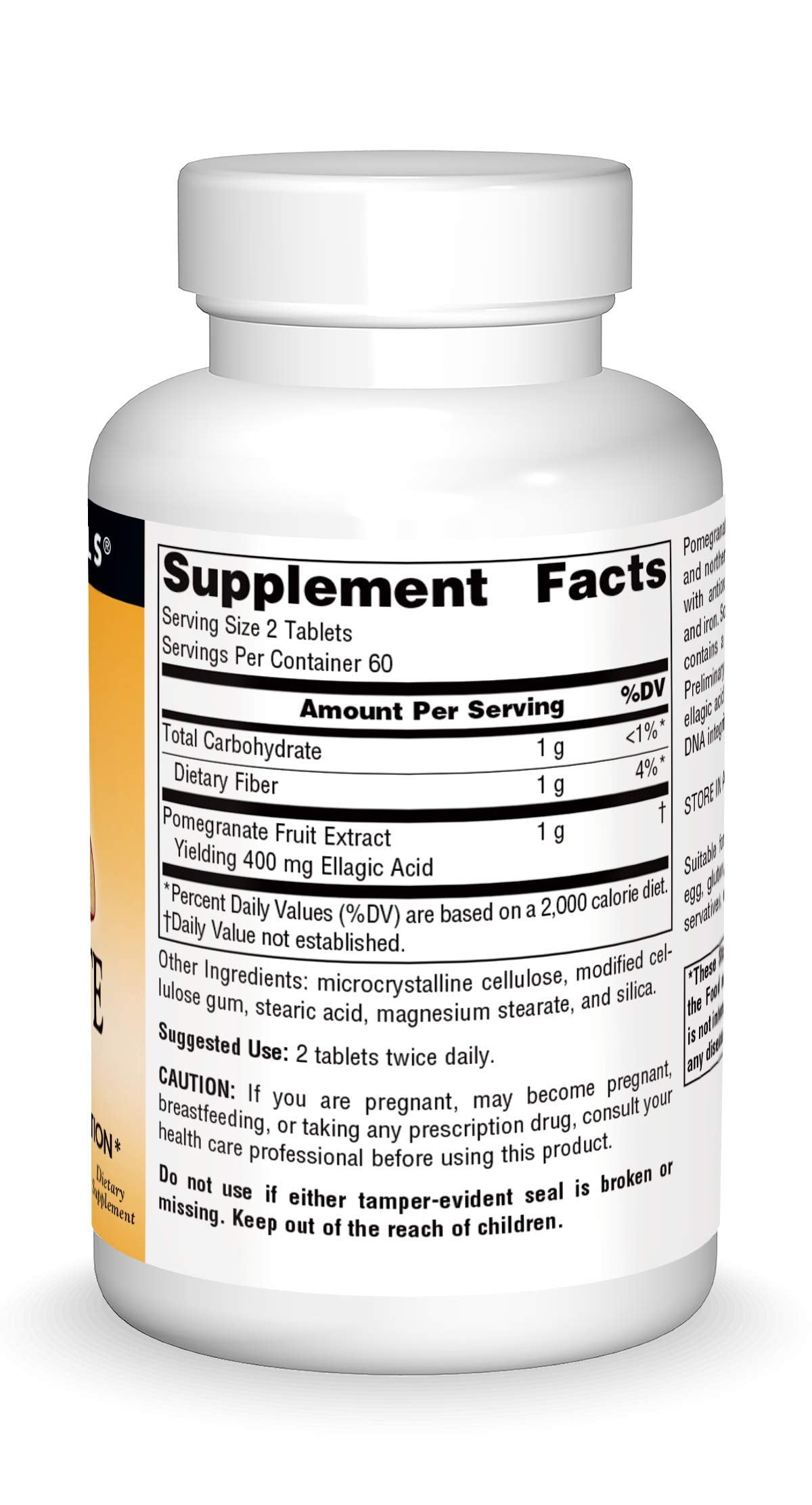 Pre-Order | Arrives in 5–10 Days – Source Naturals Pomegranate Extract 500mg Complete Whole Fruit Ellagic Acid Antioxidant & Added Fiber - 120 Tablets