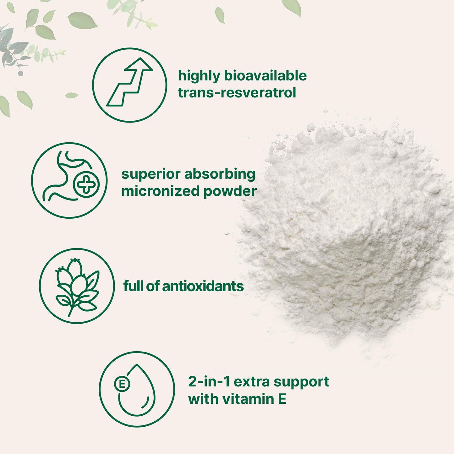 Pre-Order | Arrives in 5–10 Days – Pure Trans-Resveratrol Powder with Vitamin E, 5 Ounce, 2 in 1 Formula, Micronized Powder for Better Absorption, Premium Resveratrol Supplement, Super Antioxidant