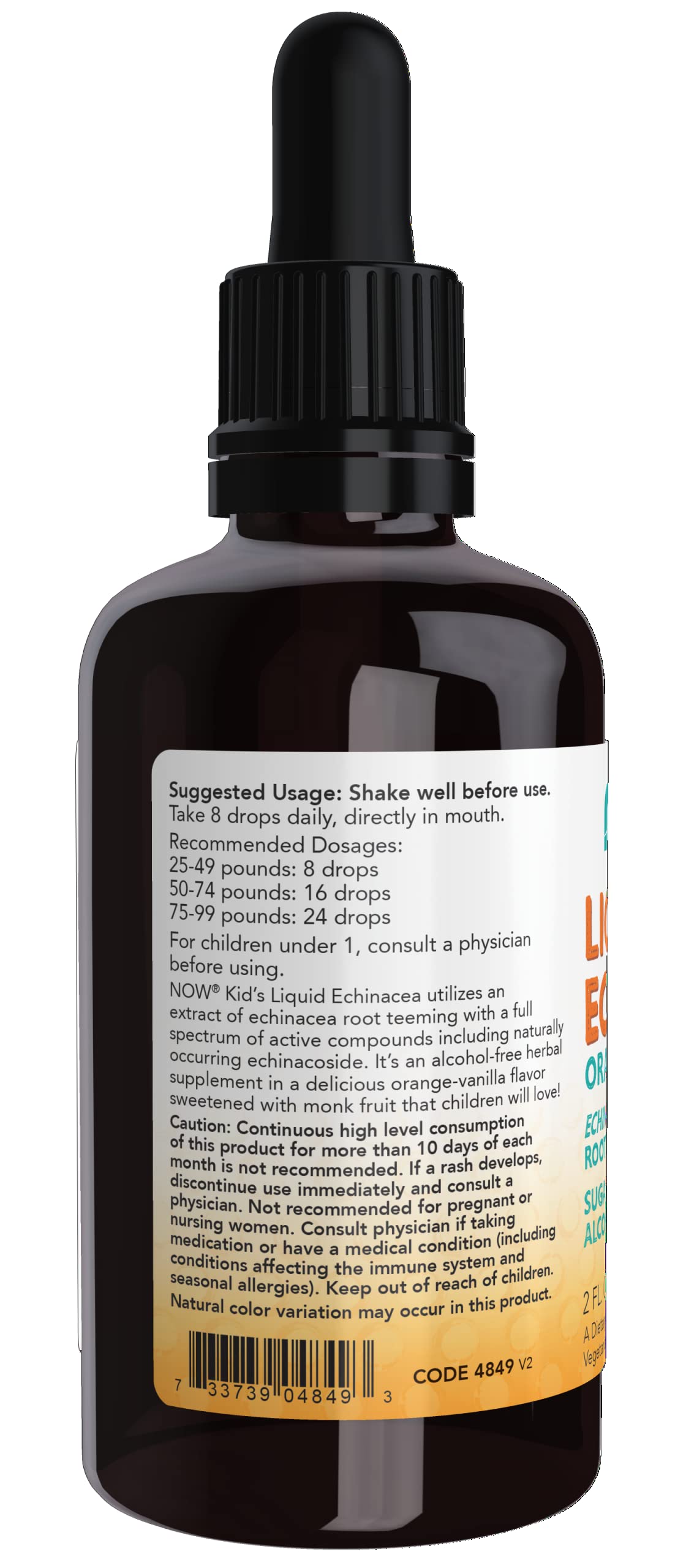 NOW Foods Supplements, Kids Liquid Echinacea with Dropper, Immune System Support, Formulated for Kids, 2 Fl Ounce, packaging may vary