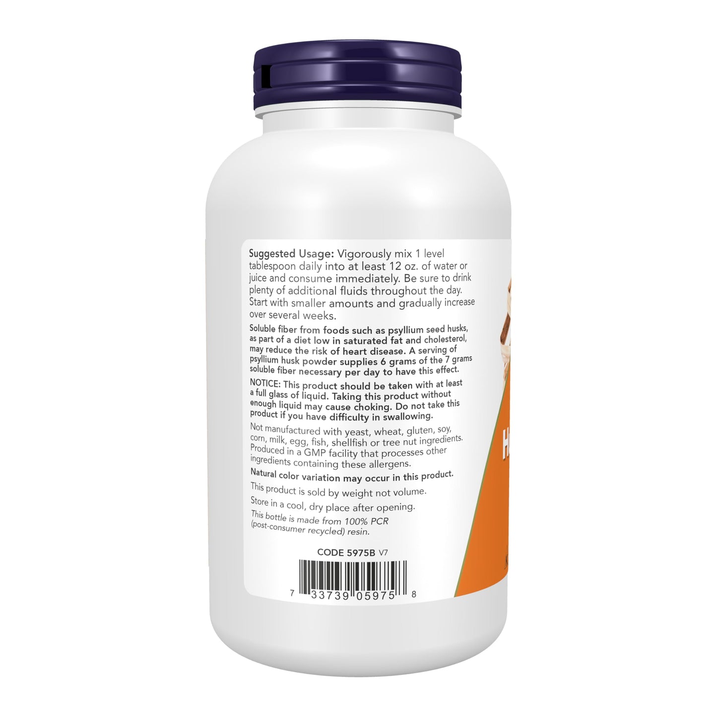 NOW Foods Supplements, Psyllium Husk Powder, Non-GMO Project Verified, Soluble Fiber, 12-Ounce