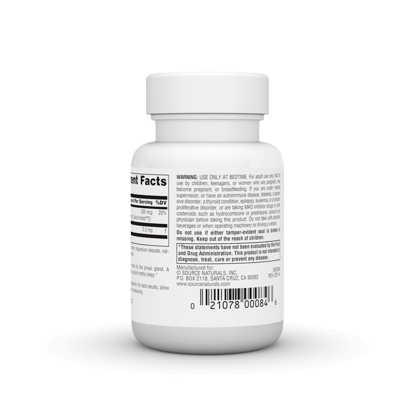Pre-Order | Arrives in 5–10 Days – Source Naturals Melatonin, Helps Promote Sleep* 2.5 mg - 60 Peppermint Flavored Lozenges