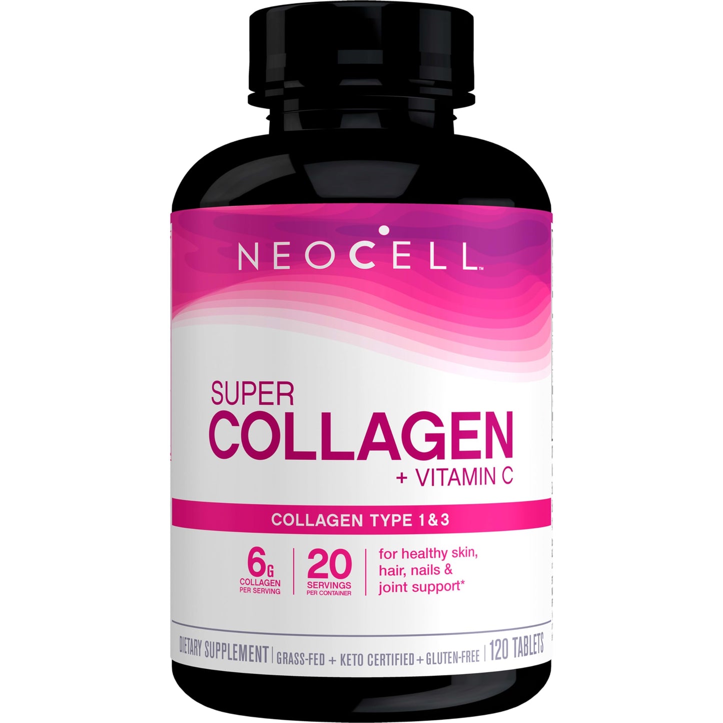 NeoCell Super Collagen Plus Vitamin C, Skin, Hair and Nails Supplement, Includes Antioxidants, Tablet, 120 Count, 1 Bottle