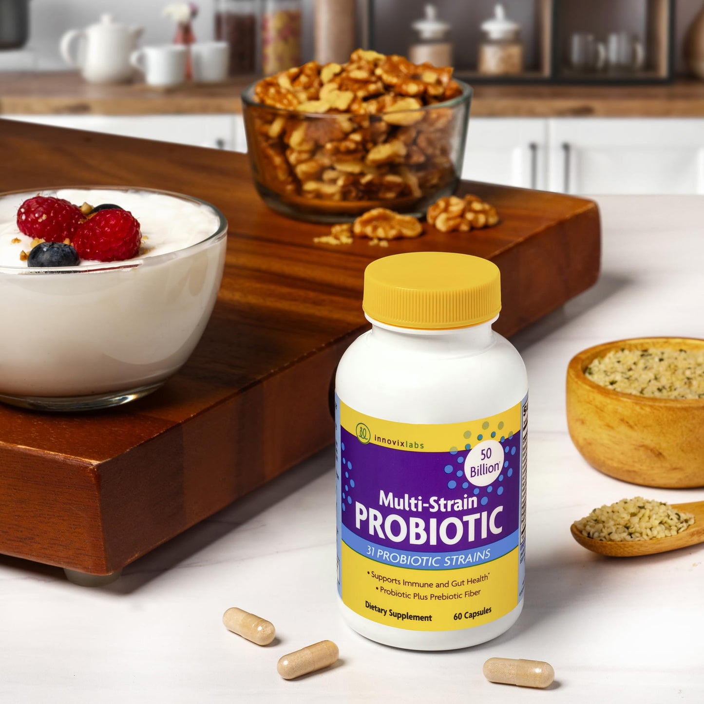 InnovixLabs Multi Probiotic & Curcumin Bundle Multi-Strain Probiotic (60 Time-Release Capsules) Turmeric Curcumin (100 Time-Release Tablets). Supports Gut and Immune Health. *