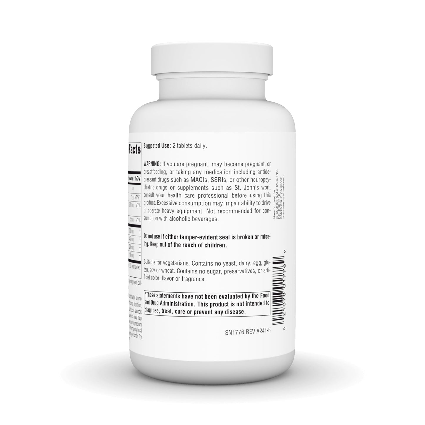 Pre-Order | Arrives in 5–10 Days – Source Naturals Serene Science L-Theanine with Magnesium and GABA - 120 Tablets