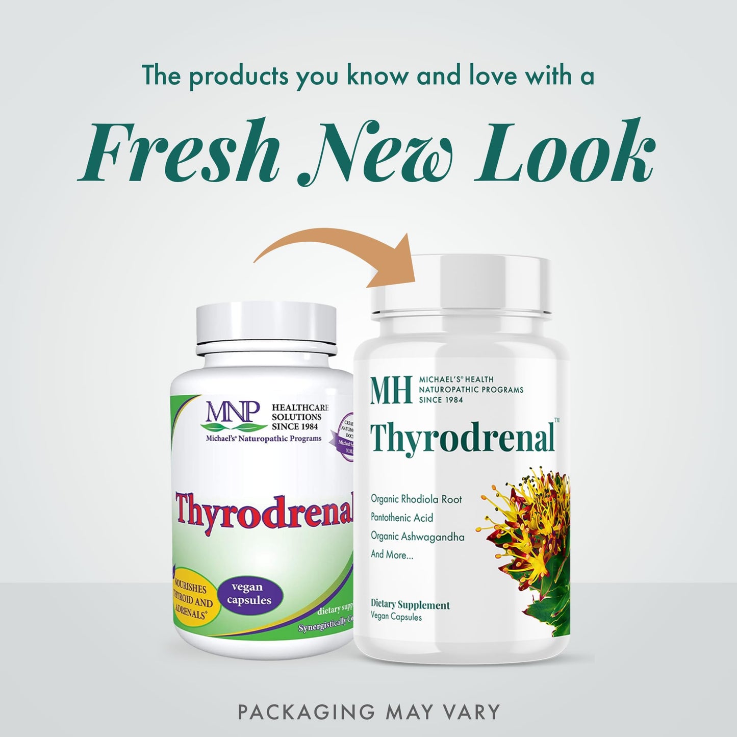 MICHAEL'S Health Naturopathic Programs Thyrodrenal - 120 Vegan Capsules - Supports Thyroid & Adrenal Health - with Vitamin C - 60 Servings