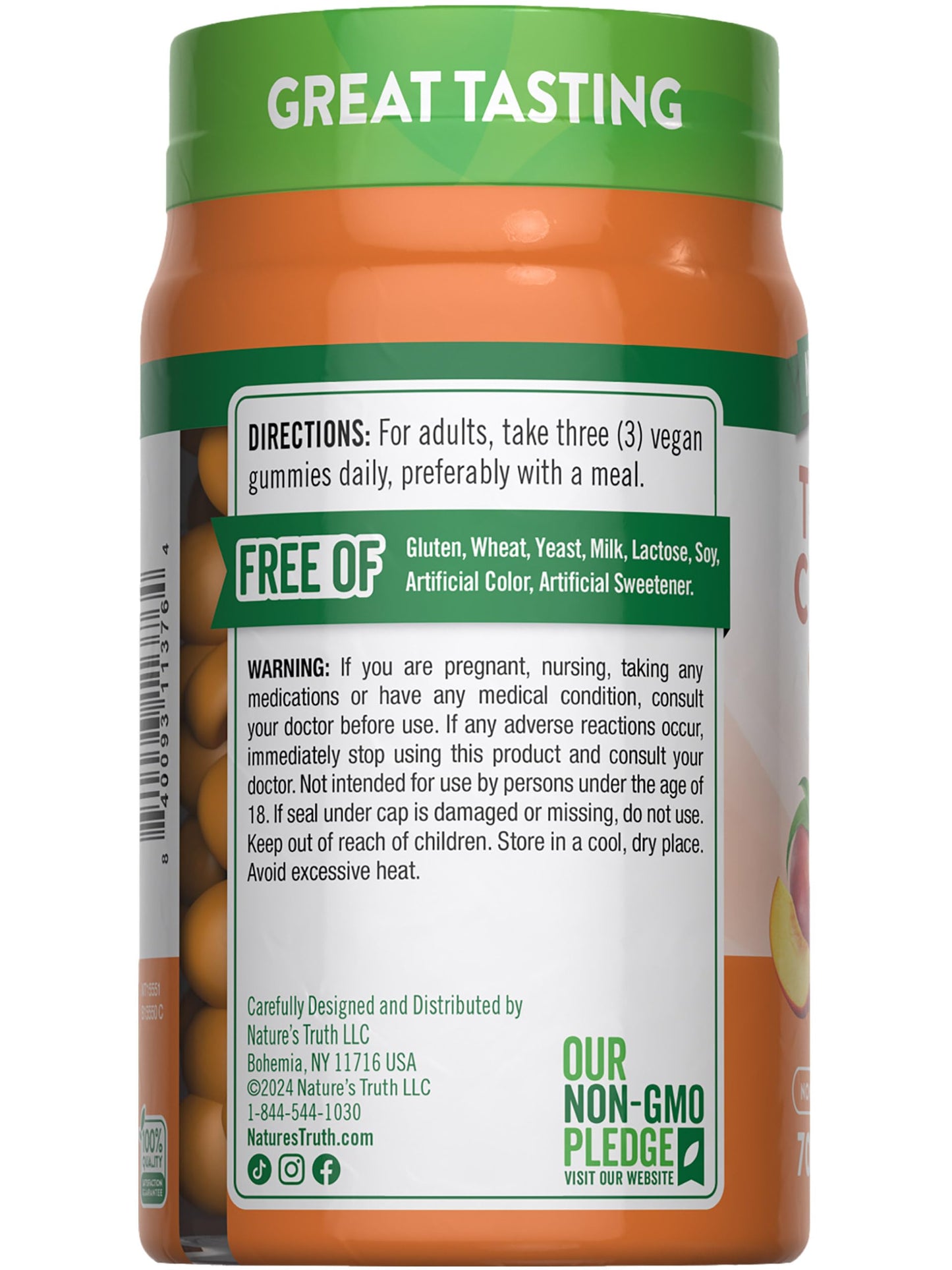 Nature's Truth Turmeric and Ginger Gummies | 70 Count | Peach Flavor | Vegan, Non-GMO, & Gluten Free Supplement