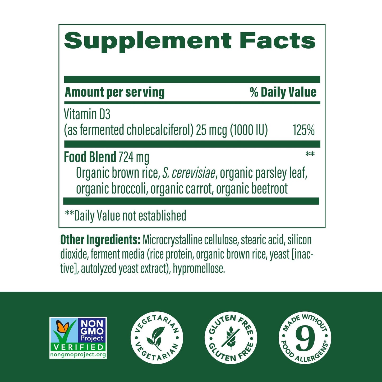 Pre-Order | Arrives in 5–10 Days – MegaFood Vitamin D3 1000 IU (25 mcg) - Vitamin D Supplements with Real Food, Immune Support, Supports Bones, Teeth & Muscles, Vegetarian, Gluten-Free, Non-GMO, Kosher – 90 Tablets, 90 Servings