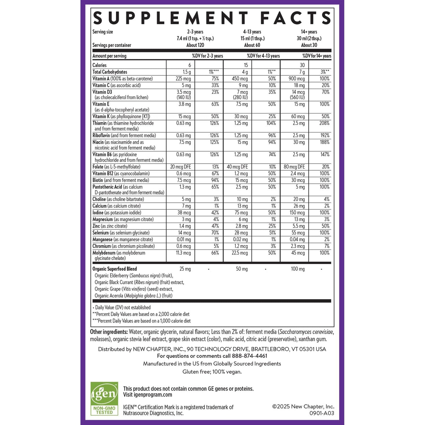 New Chapter Liquid Multivitamin + Mineral Supplement for Whole-Body Benefits, 100% Delicious Multivitamin for Adults, Teens & Kids 2+, Ready to Absorb Faster, Mixed Berry Flavored, 30 oz