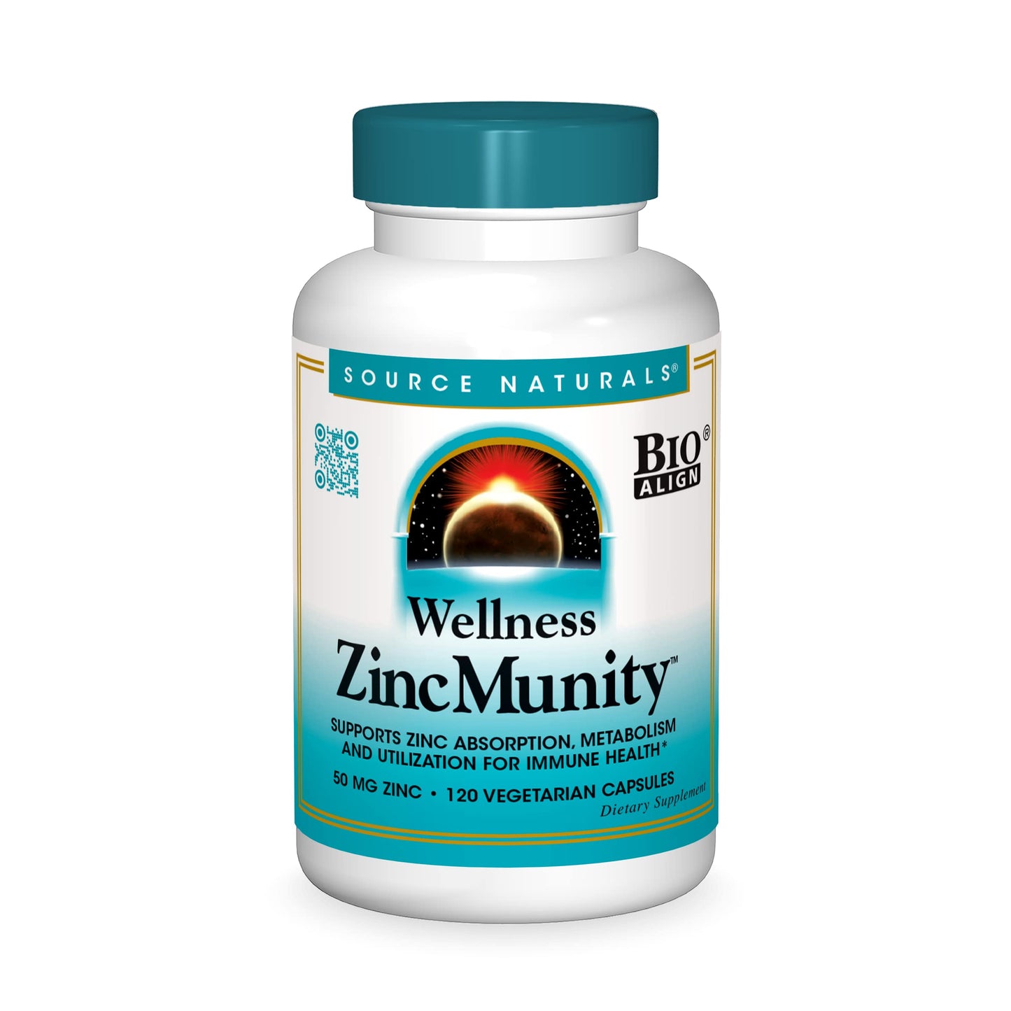 Source Naturals Wellness ZincMunity, Supports Zinc Absorbtion, Metabolism, and Utlization for Immune Health*, 50 mg Zinc - 120 Vegetarian Capsules