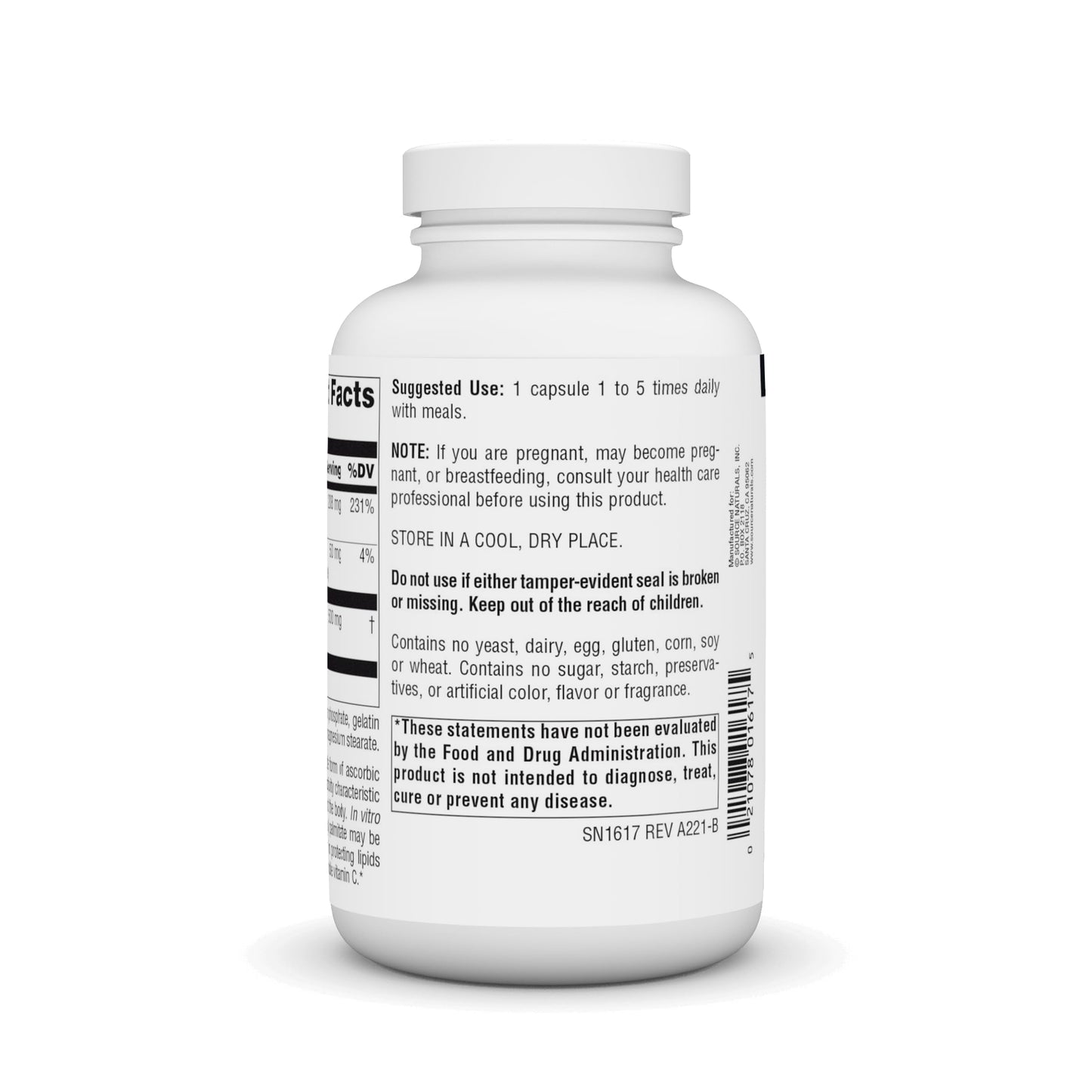 Pre-Order | Arrives in 5–10 Days – Source Naturals Ascorbyl Palmitate 500mg Fat-Soluble Vitamin C Ester Supplement - 180 Capsules