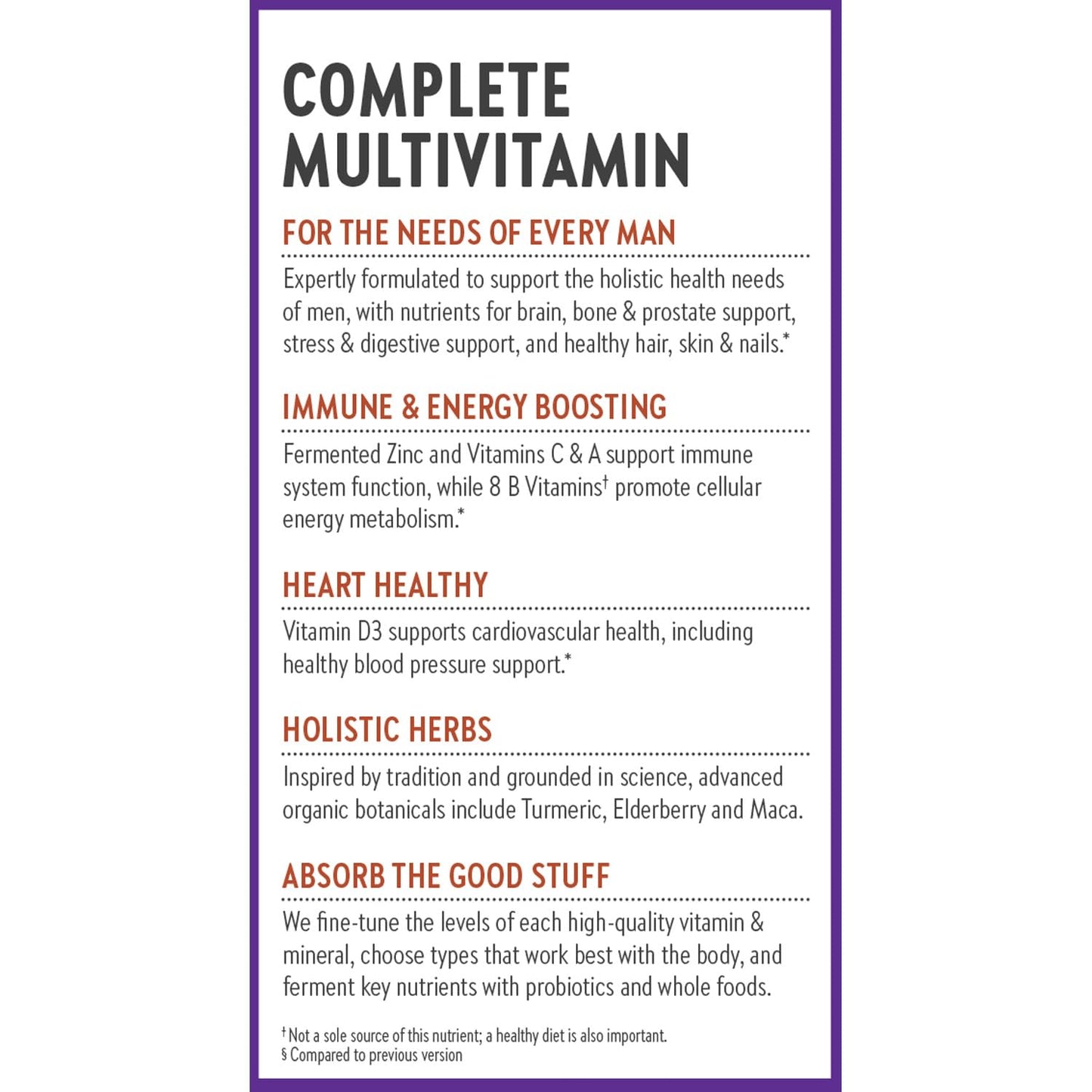 New Chapter Men's Multivitamin for Immune, Stress, Heart + Energy Support with Fermented Nutrients - Every Man's One Daily, Made with Organic Vegetables & Herbs, Non-GMO, Gluten Free - 72 ct
