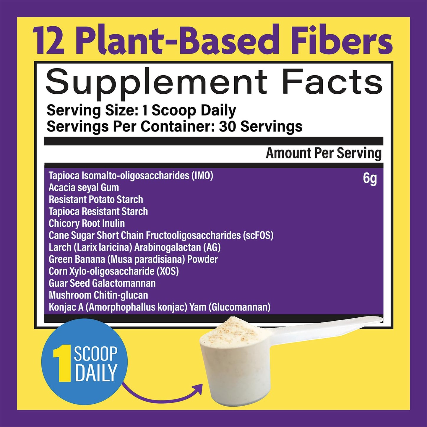 InnovixLabs Prebiotic Fiber Powder for Gut & Digestive Health, High Fiber Supplement for Women and Men with Chicory Root, FOS, Acacia, Inulin, Soluble & Insoluble Fiber, No Added Sugar, 30-Day Supply