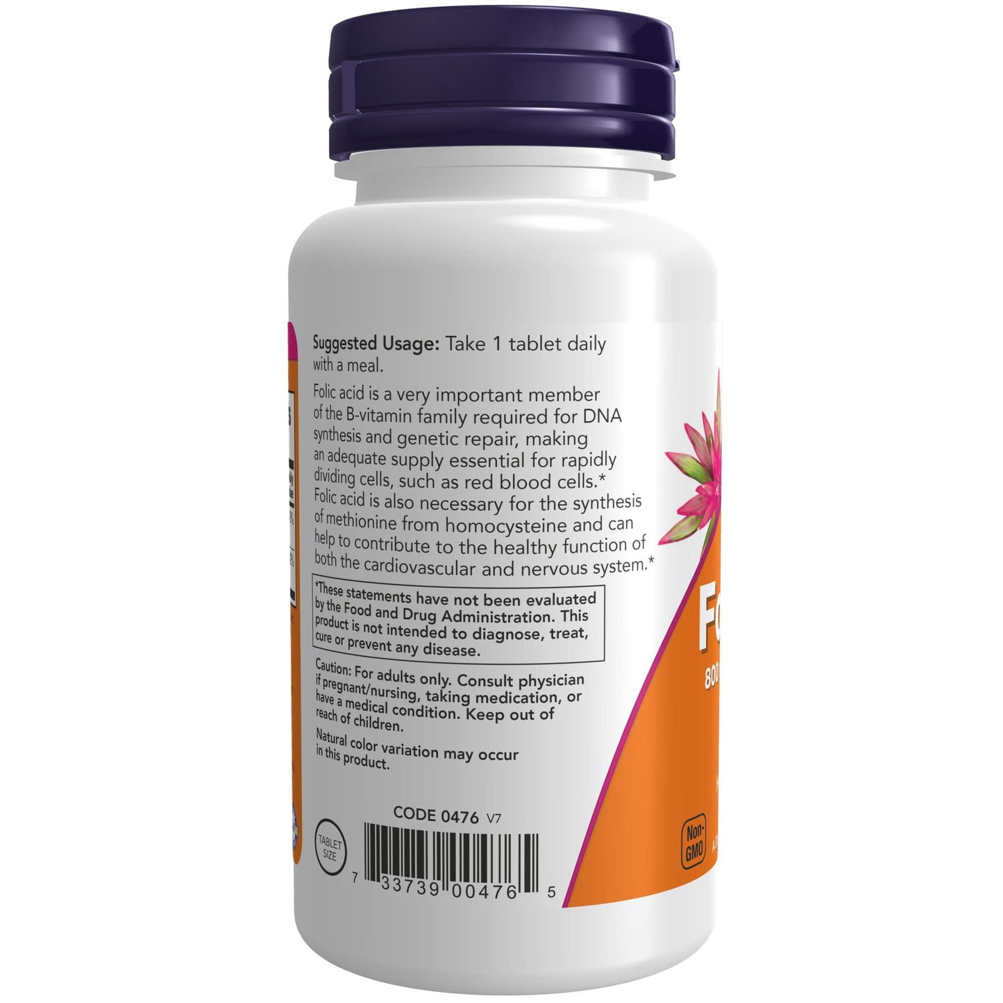 NOW Supplements, Folic Acid 800 mcg + B-12 (Cyanocobalamin) 25 mcg, B Complex Vitamin, 250 Tablets (Pack of 2)