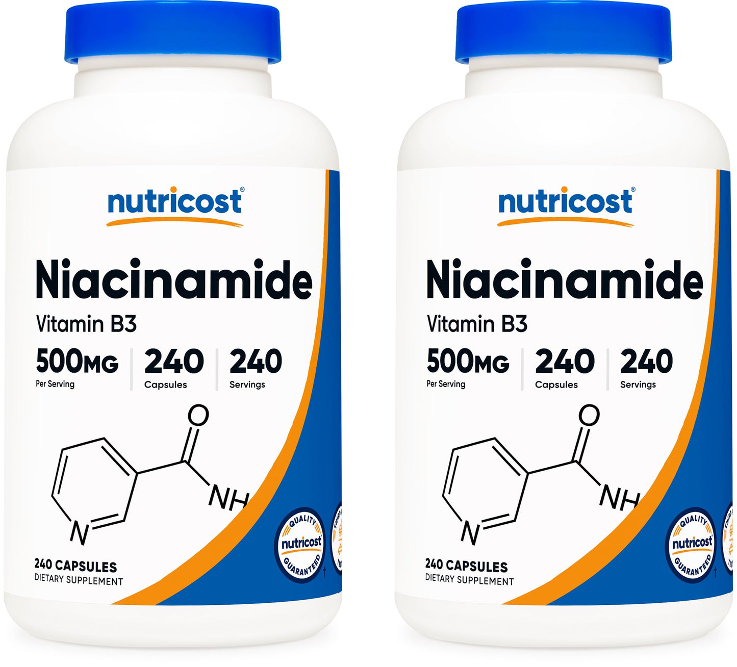 Nutricost Niacinamide (Vitamin B3) 500mg, 240 Capsules (2 Bottles)