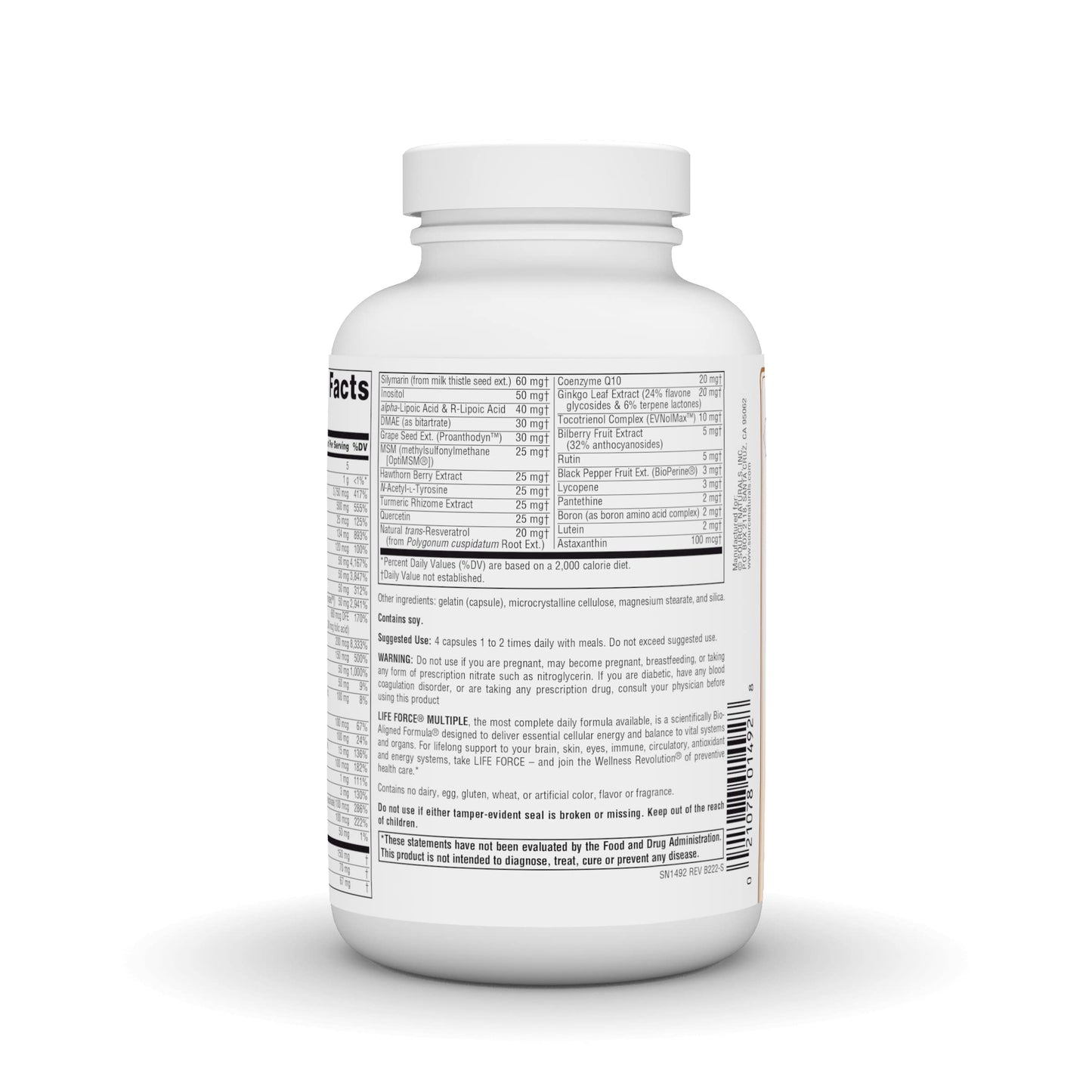 Pre-Order | Arrives in 5–10 Days – Source Naturals Life Force Multiple, Energy Activator* Iron Free, Daily Multivitamin High Potency Essential Vitamins, Minerals, Antioxidants & Nutrients - 180 Capsules