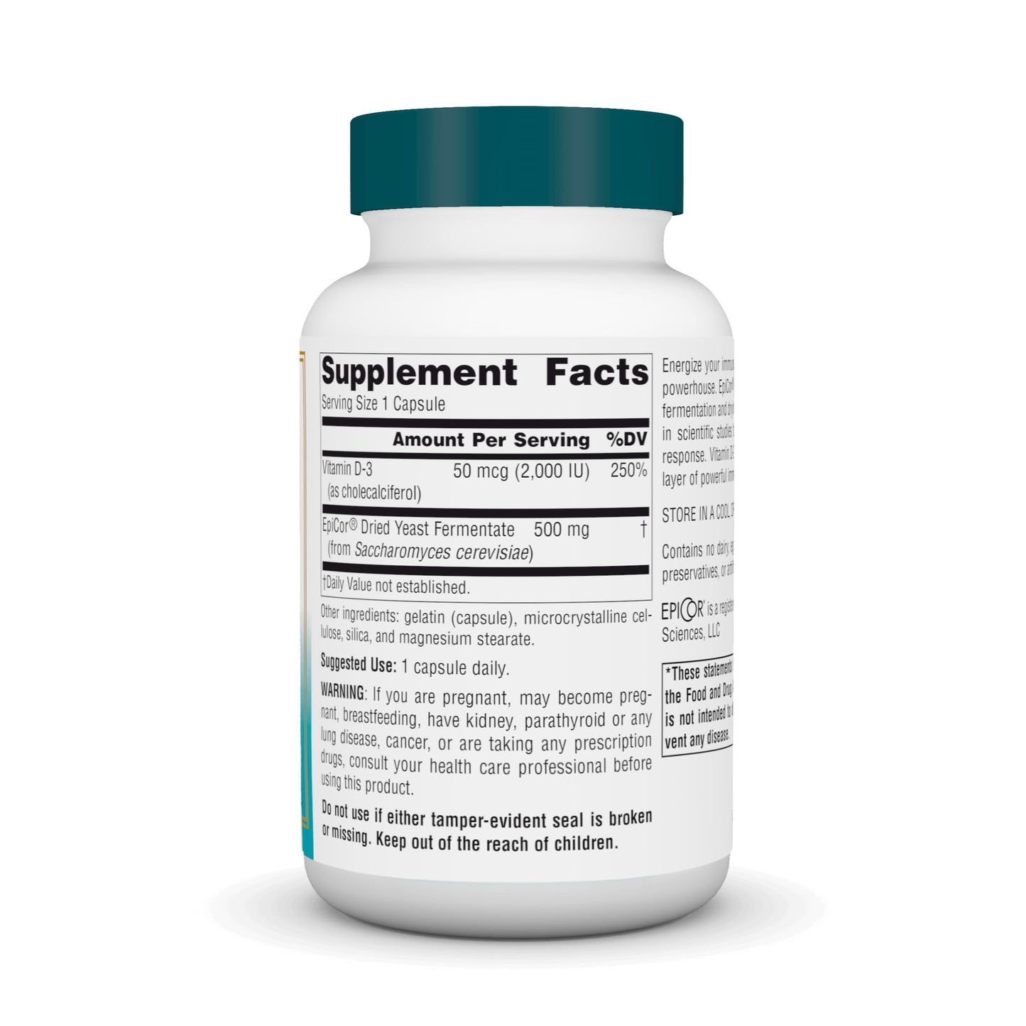 Pre-Order | Arrives in 5–10 Days – Source Naturals Wellness EpiCor with Vitamin D-3 for Heightened Immune Defense* - 60 Capsules