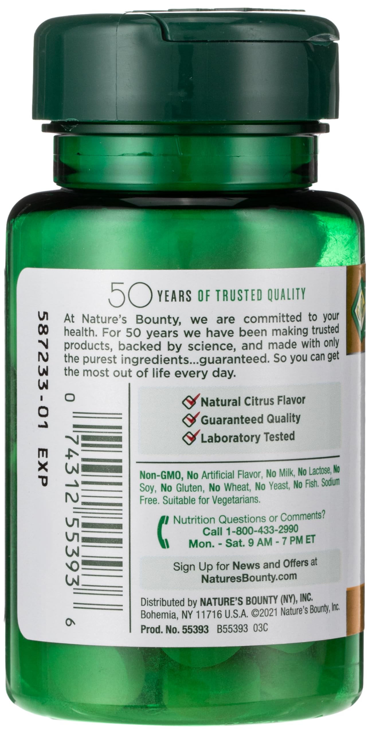 Nature's Bounty, Vitamin C + Zinc, Supports Immune Health, Vitamin Supplement, 60 mg, 60 Tablets (Pack of 2)