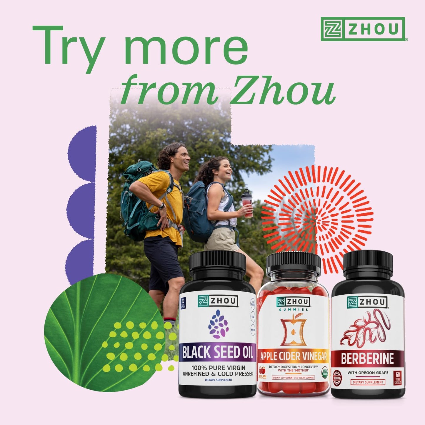 Zhou Turmeric Curcumin with Ginger - Turmeric and Ginger Supplement for Women and Men, Curcuminoids with Black Pepper Extract for Digestion and Digestive Health - 90 Veggie Capsules