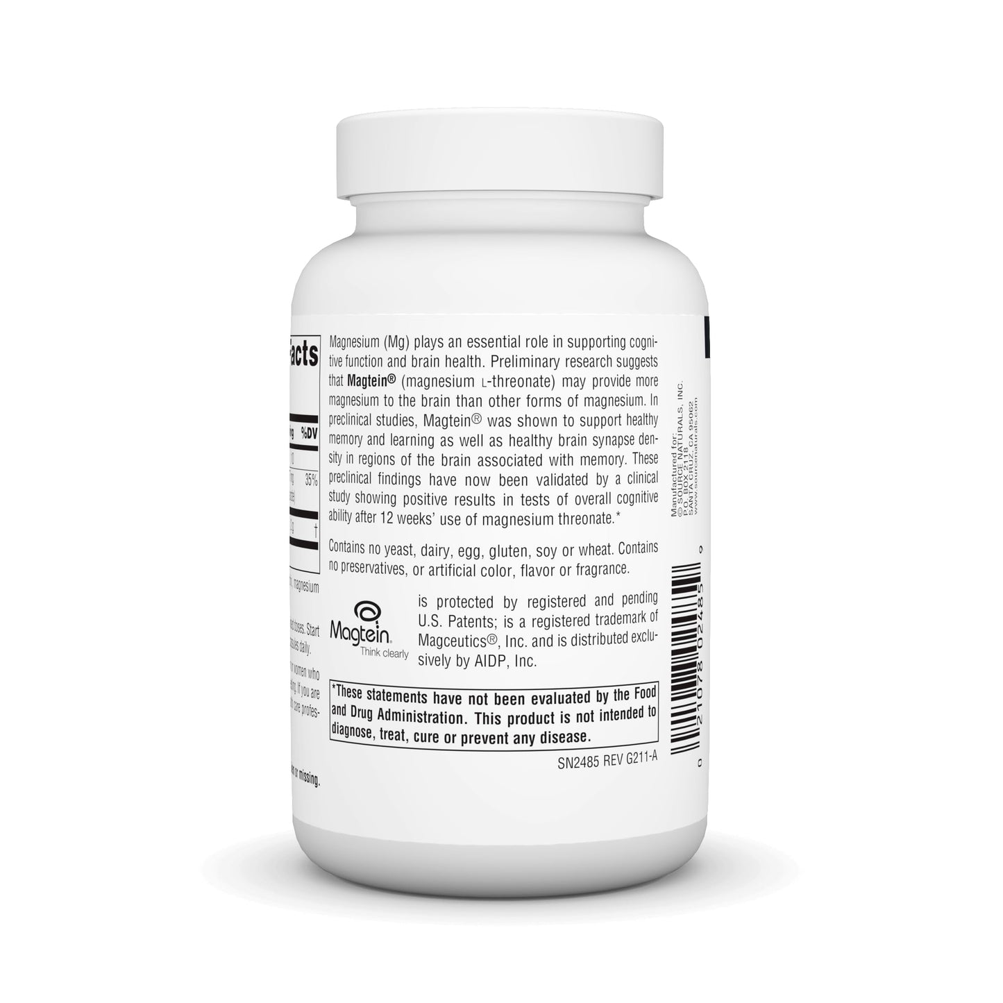 Pre-Order | Arrives in 5–10 Days – Source Naturals Magtein Magnesium L-Threonate 667mg Supports Focus, Mood, Healthy Memory, Cognitive Function, Sleep* - 90 Capsules