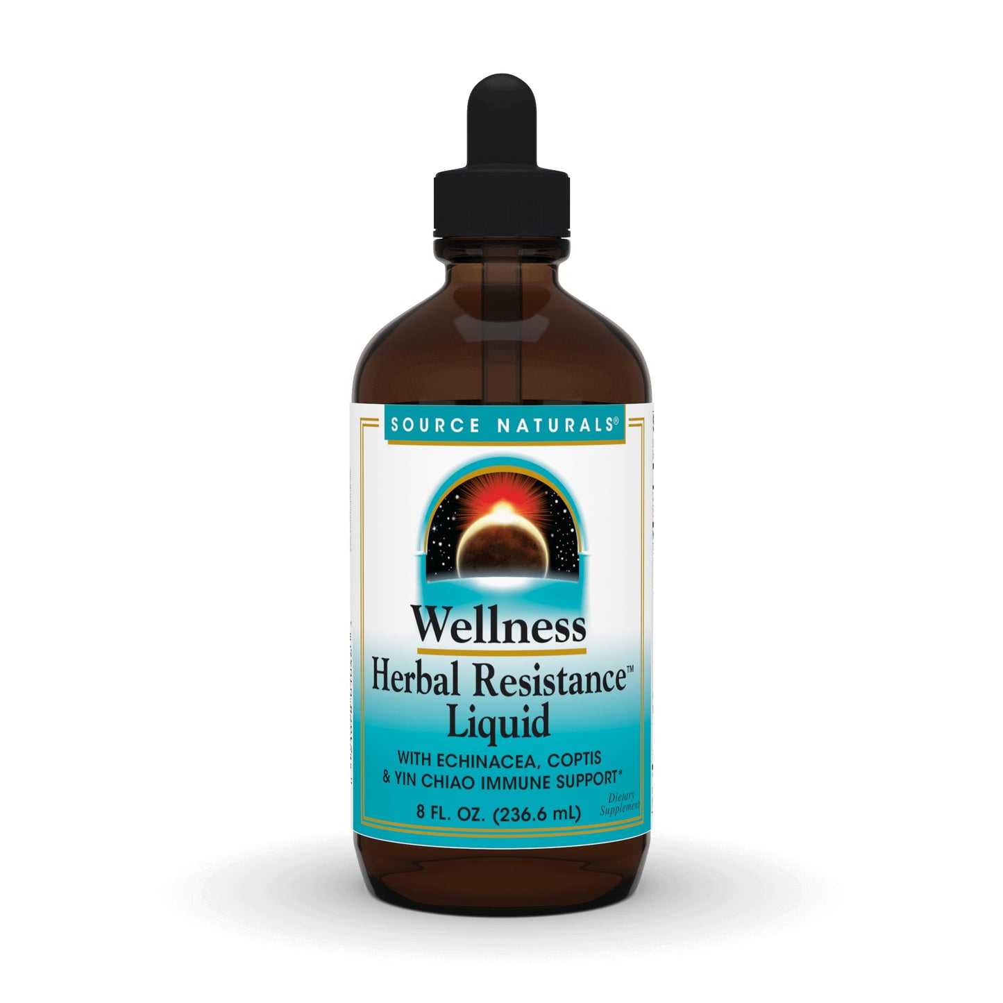 Pre-Order | Arrives in 5–10 Days – Source Naturals Wellness Herbal Resistance Liquid Immune Defense Supplement and Immunity Booster with Echinacea, Elderberry and Yin Chiao - 8 Fluid Oz