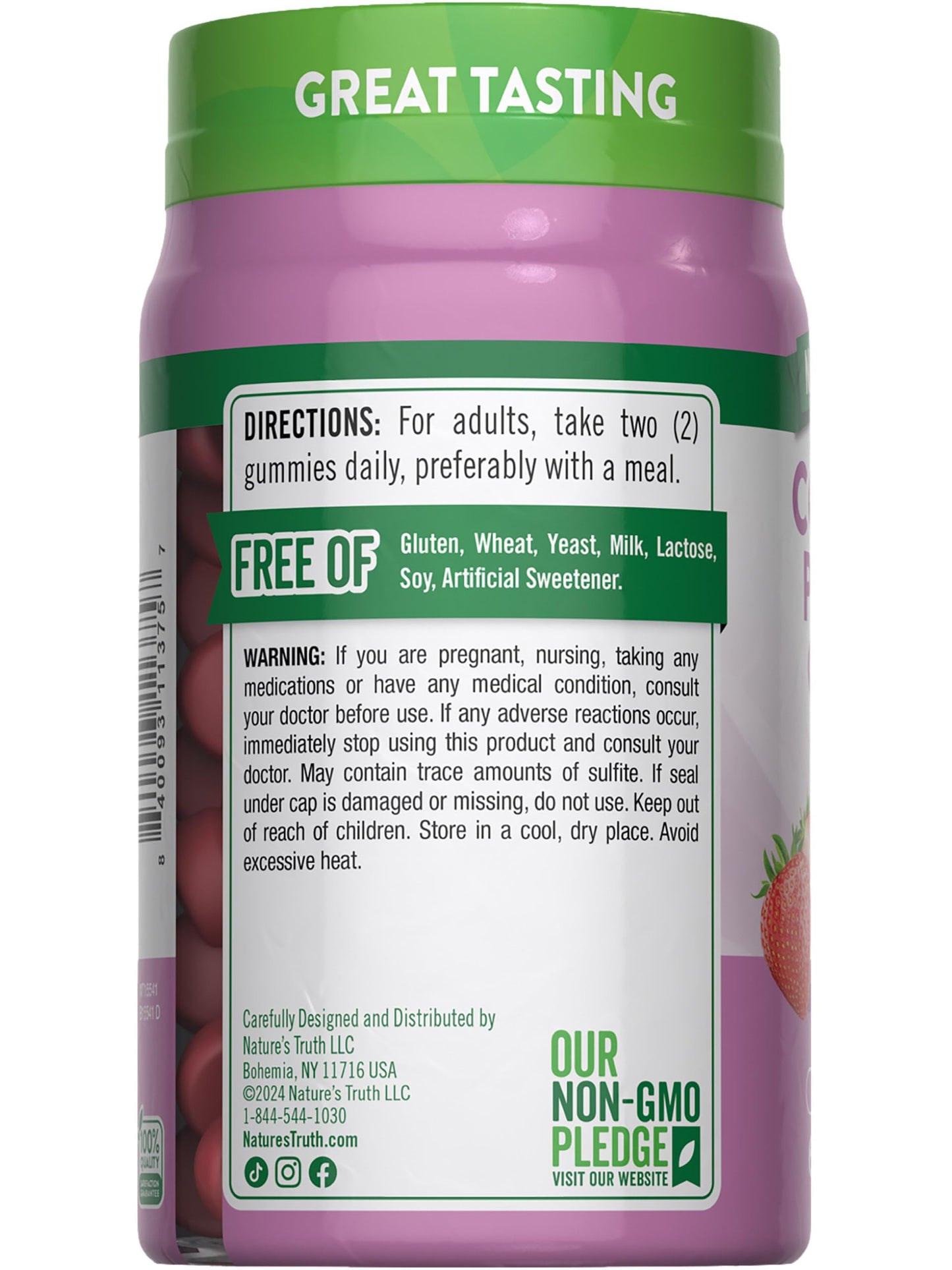 Nature's Truth Collagen Peptide Gummies for Women | 60 Count Type 1 and 3 | Strawberry Flavor | Non-GMO & Gluten Free Supplement
