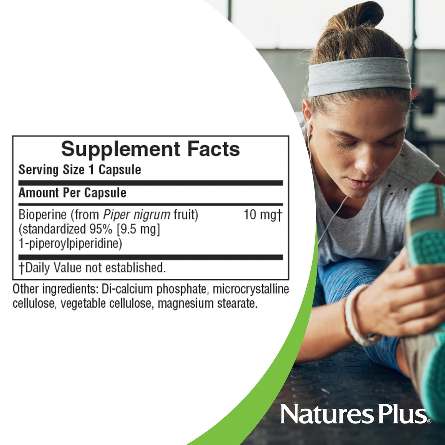 NaturesPlus Bioperine 10, 90 Capsules - Vegan, Gluten Free - 90 Servings