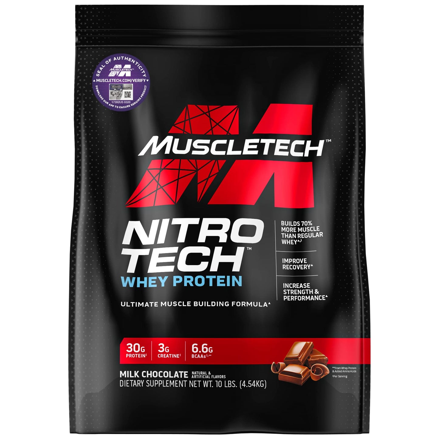 MuscleTech Whey Protein Powder Nitro-Tech Whey Protein Isolate & Peptides & nohydrate Powder Cell-Tech Creatine Powder