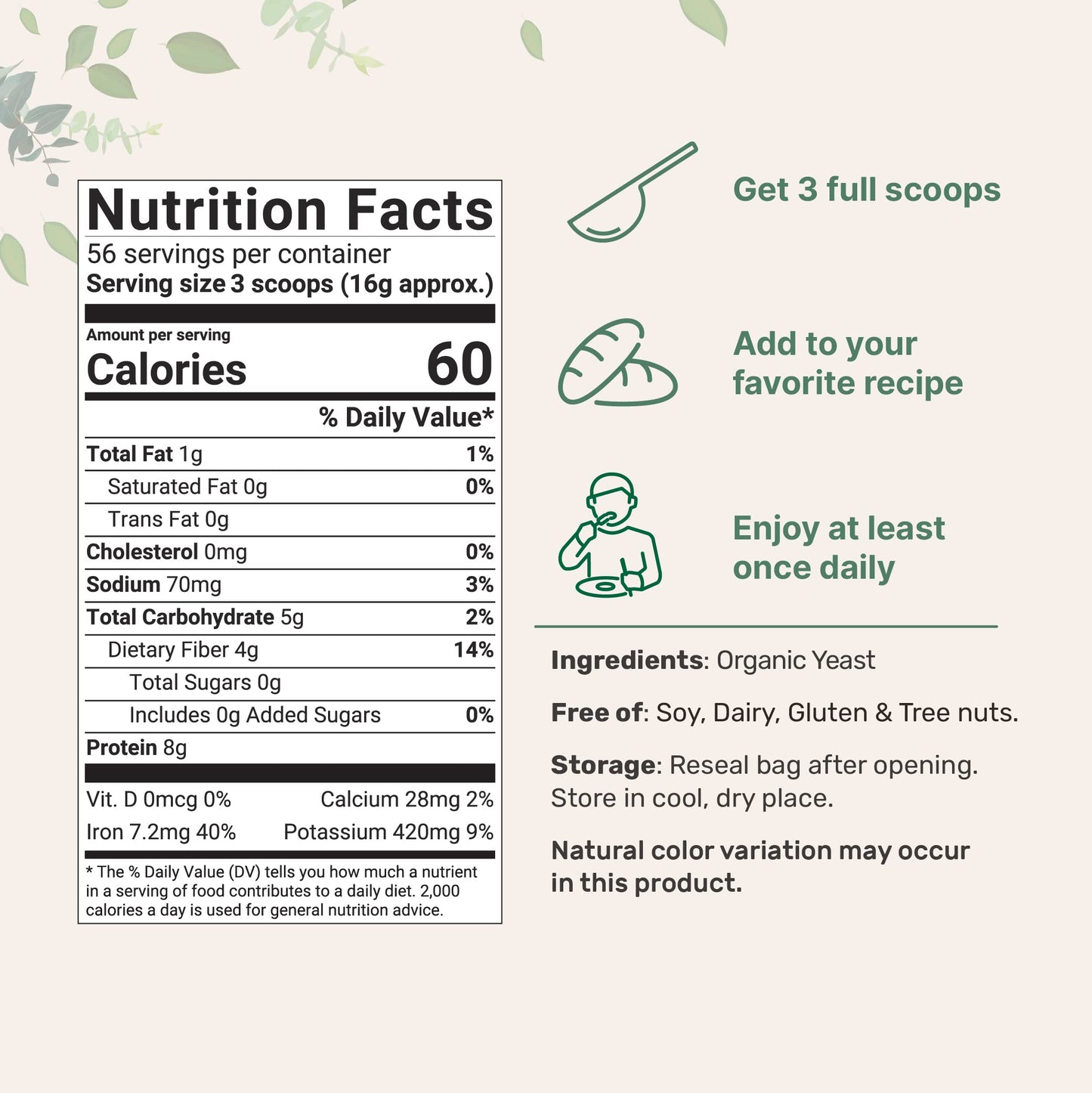 Pre-Order | Arrives in 5–10 Days – Organic Non-Fortified Nutritional Yeast Flakes, 2 Pounds (32oz) | Rich in Vegan Protein, B Vitamins & Beta-glucans | Keto Friendly, Dairy Free Cheese Substitute, Non-GMO, Gluten Free