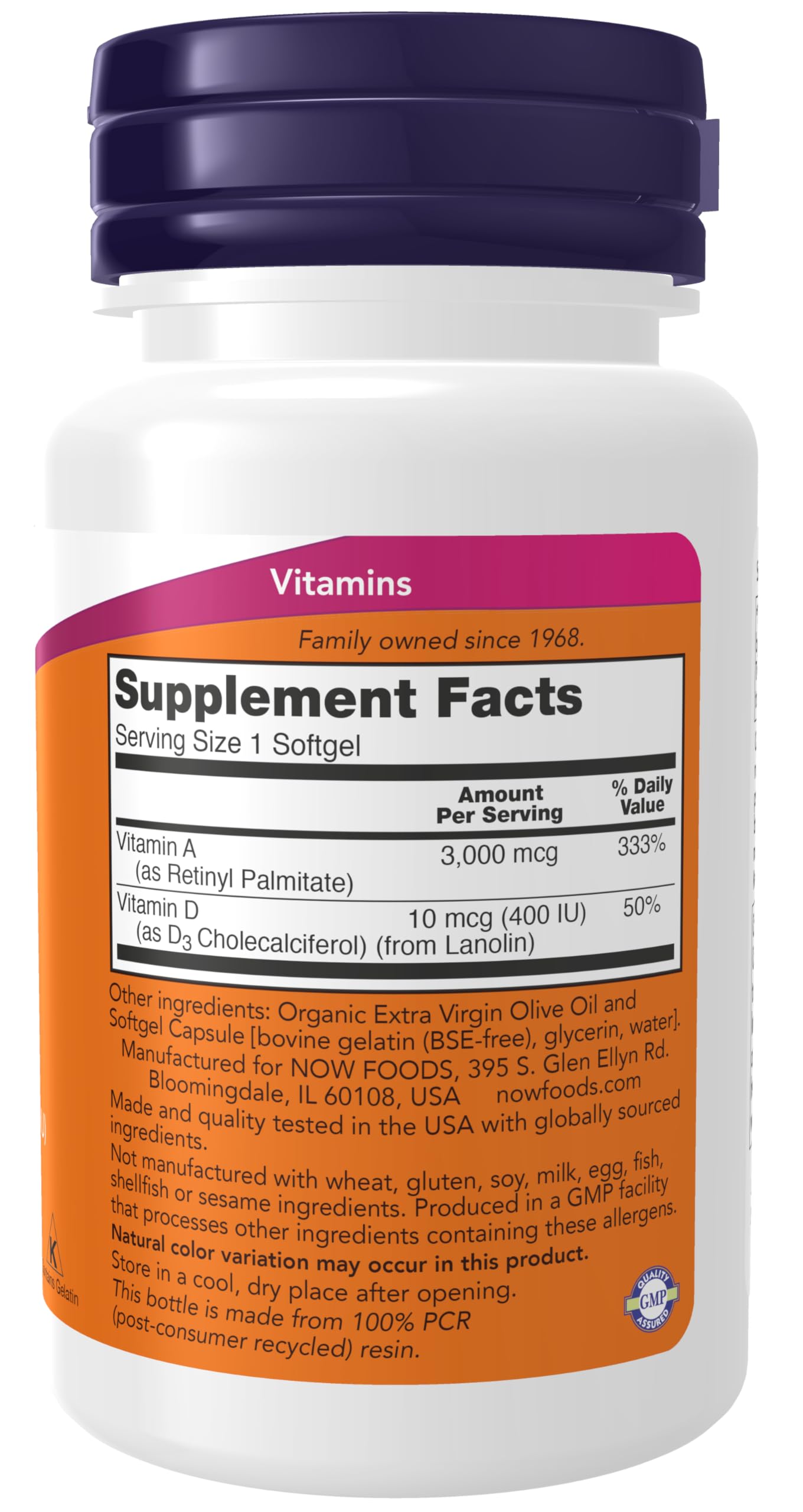 Pre-Order | Arrives in 5–10 Days – NOW Supplements, Vitamin A & D 10,000/400 IU, Eye Health*, Essential Nutrition, 100 Softgels