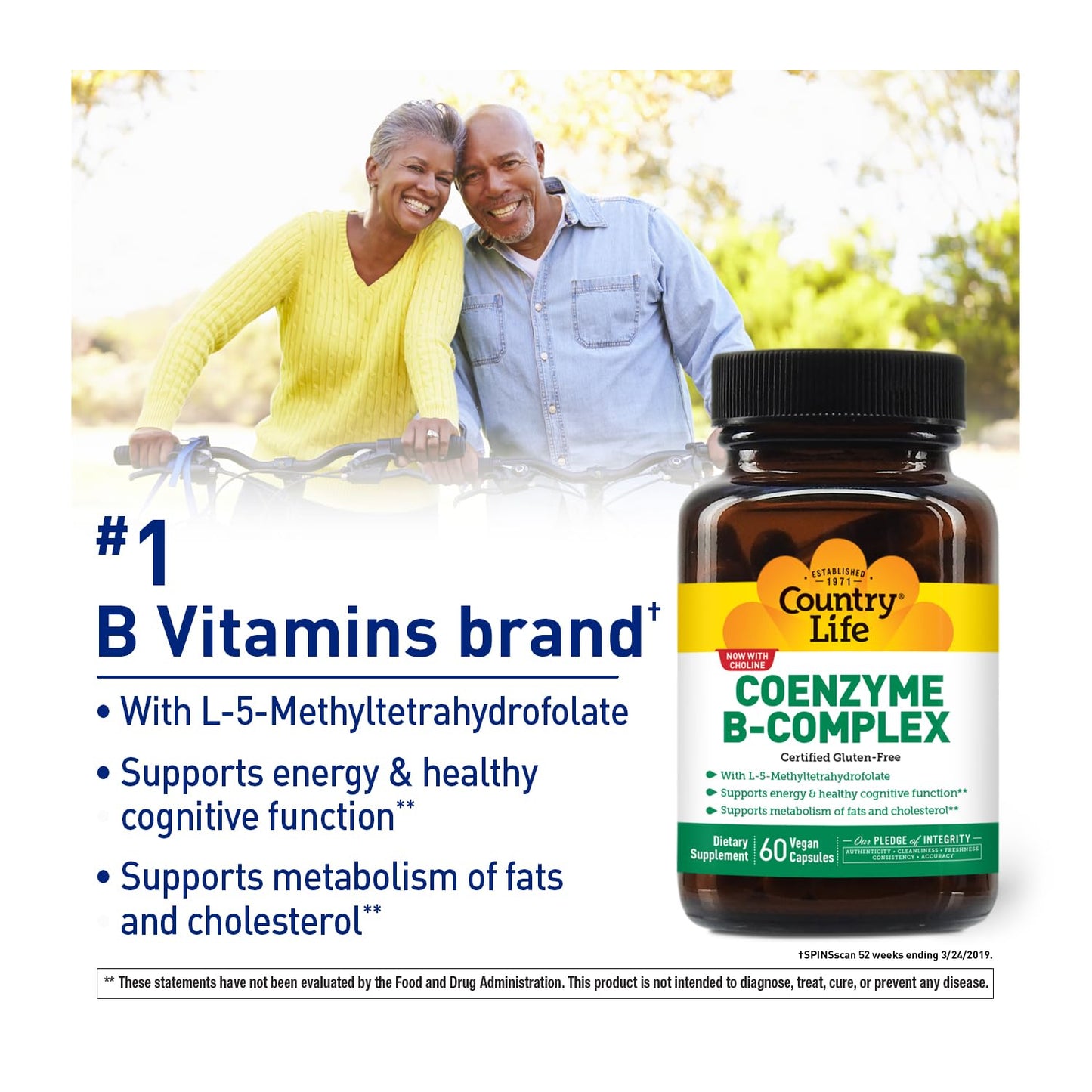 Pre-Order | Arrives in 5–10 Days – Country Life Coenzyme B-Complex, 60 Capsules – Supports Energy & Metabolism, Mood & Cognitive Function – Vegan, Gluten-Free, Bioavailable B Vitamins with Choline