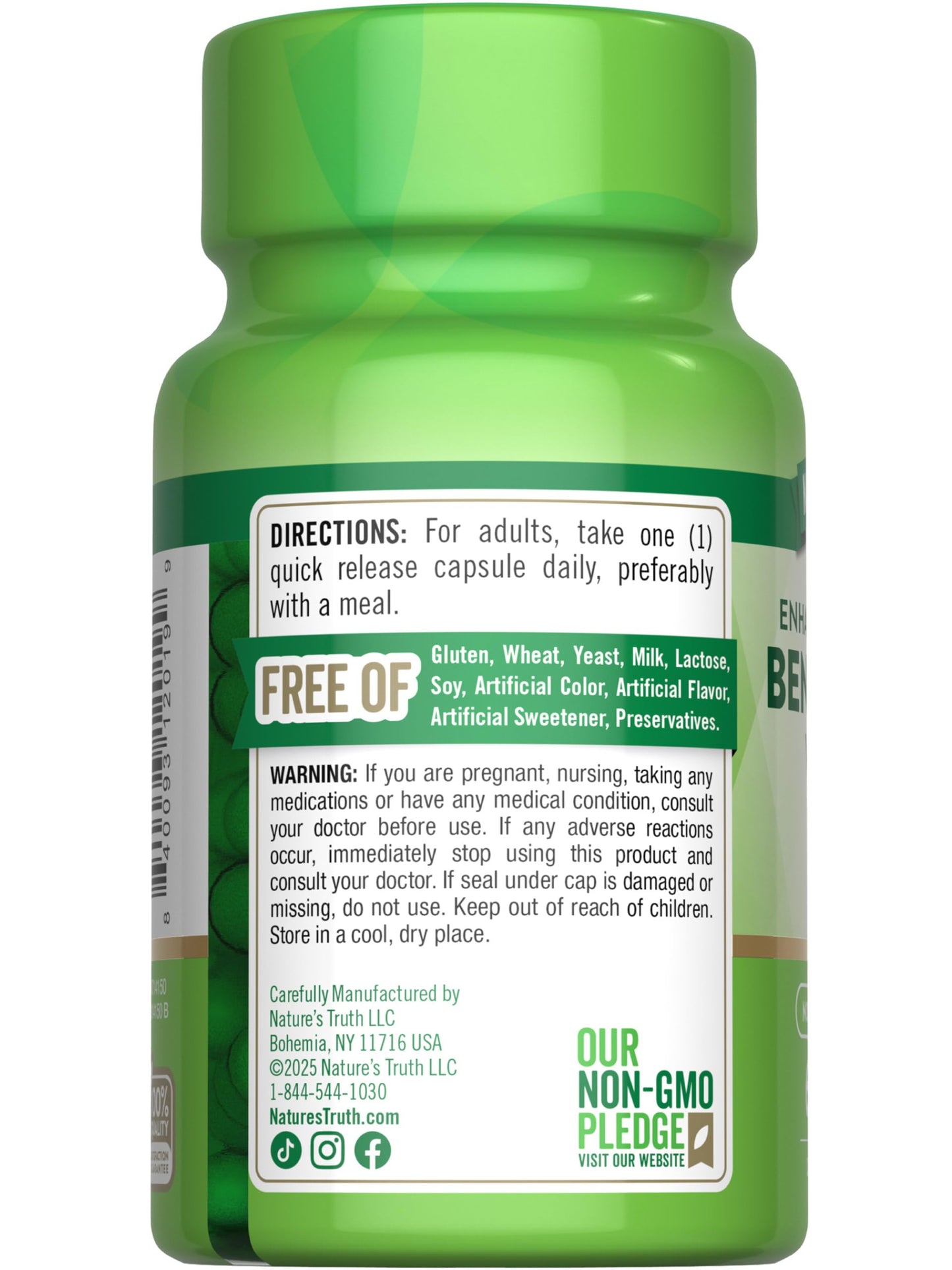 Nature's Truth Benfotiamine | 300mg | 60 Count | Non-GMO and Gluten Free Supplement | Vitamin B1 Precursor