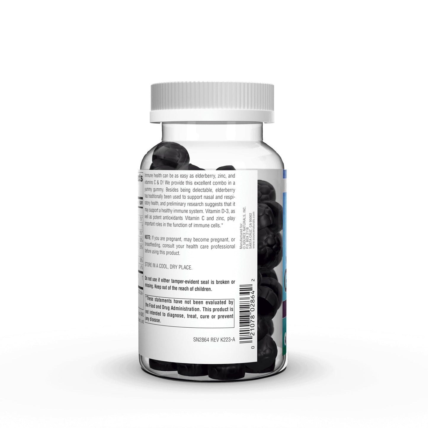 Pre-Order | Arrives in 5–10 Days – Source Naturals Wellness Elderberry Gummies, Promotes Immune Support*, 200 mg - Antioxidant Support - 60 Gummies