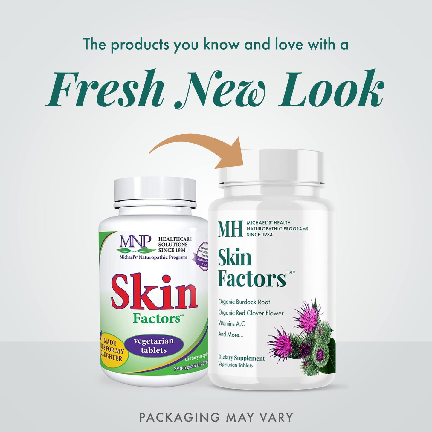 MICHAEL'S Health Naturopathic Programs Skin Factors - 90 Vegetarian Tablets - Daily Formula for Youthful-Looking Skin - Ideal for Mild & Non-Cystic Acne - Kosher - 60 Servings