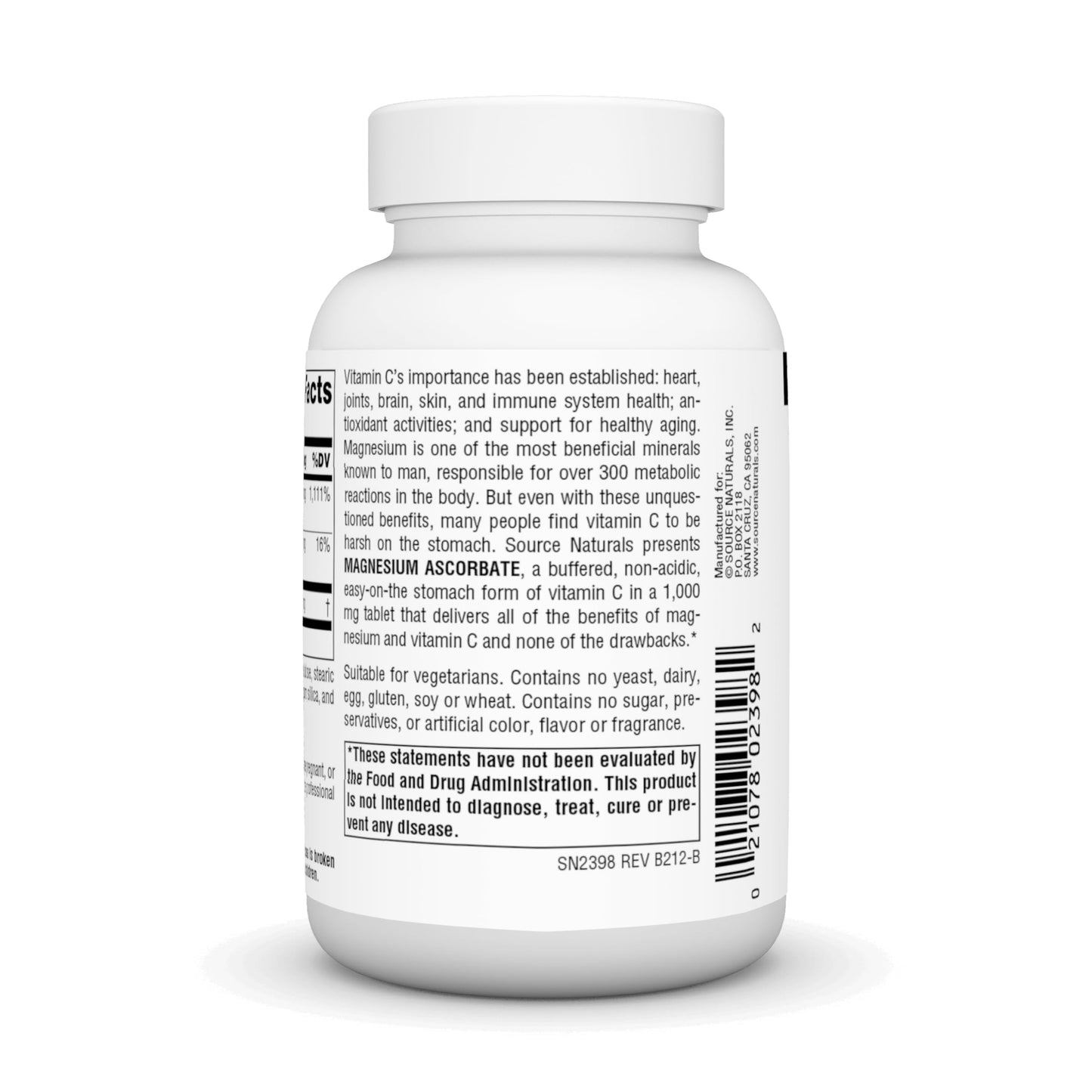 Pre-Order | Arrives in 5–10 Days – Source Naturals Magnesium Ascorbate, Non-Acidic Vitamin C* -1000 mg, 60 Tablets
