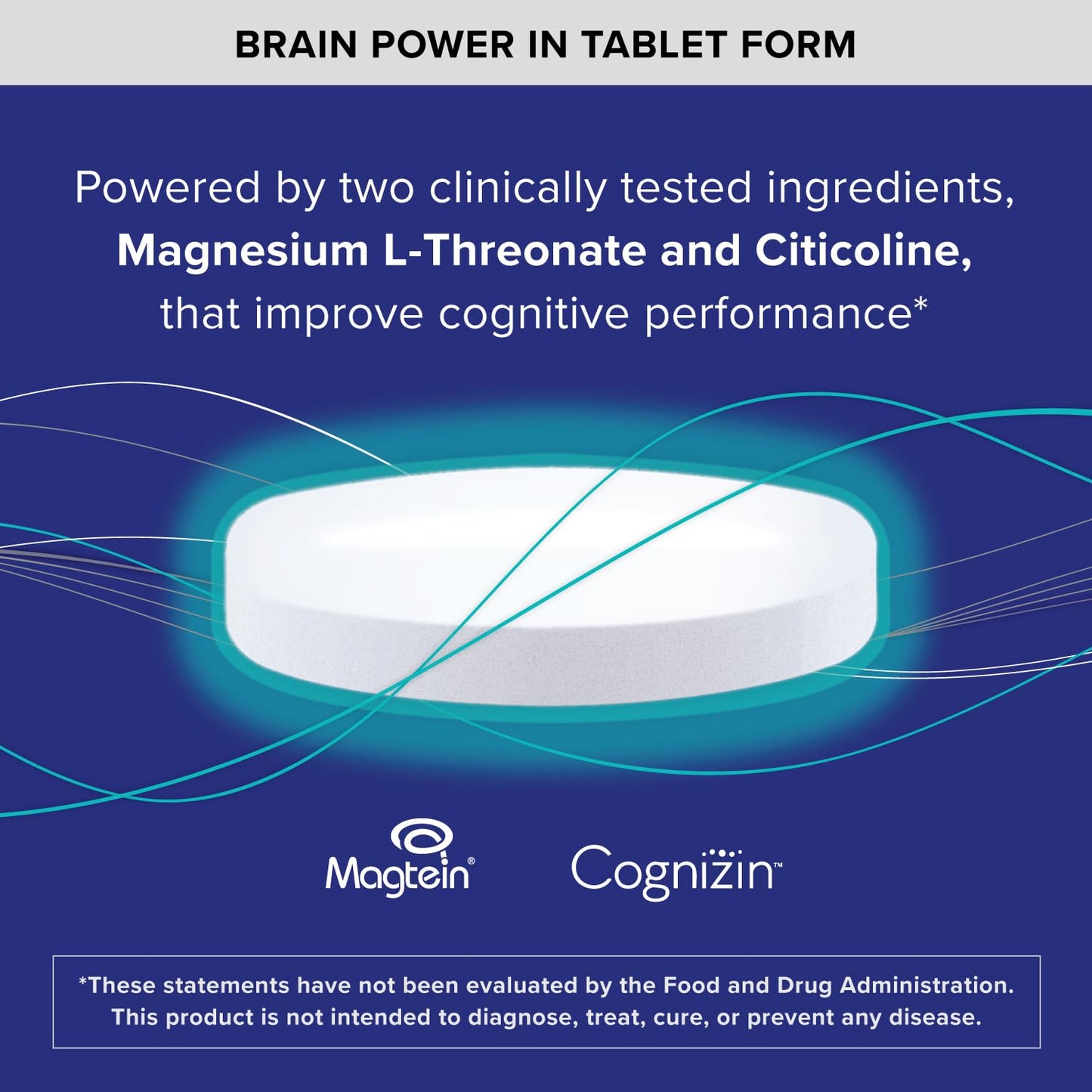 Qunol Brain Health Memory Plus, Magnesium L-Threonate & Citicoline, Clinically Tested Ingredients to Improve Memory, Focus, Attention and Productivity, 60 Count (Pack of 1)