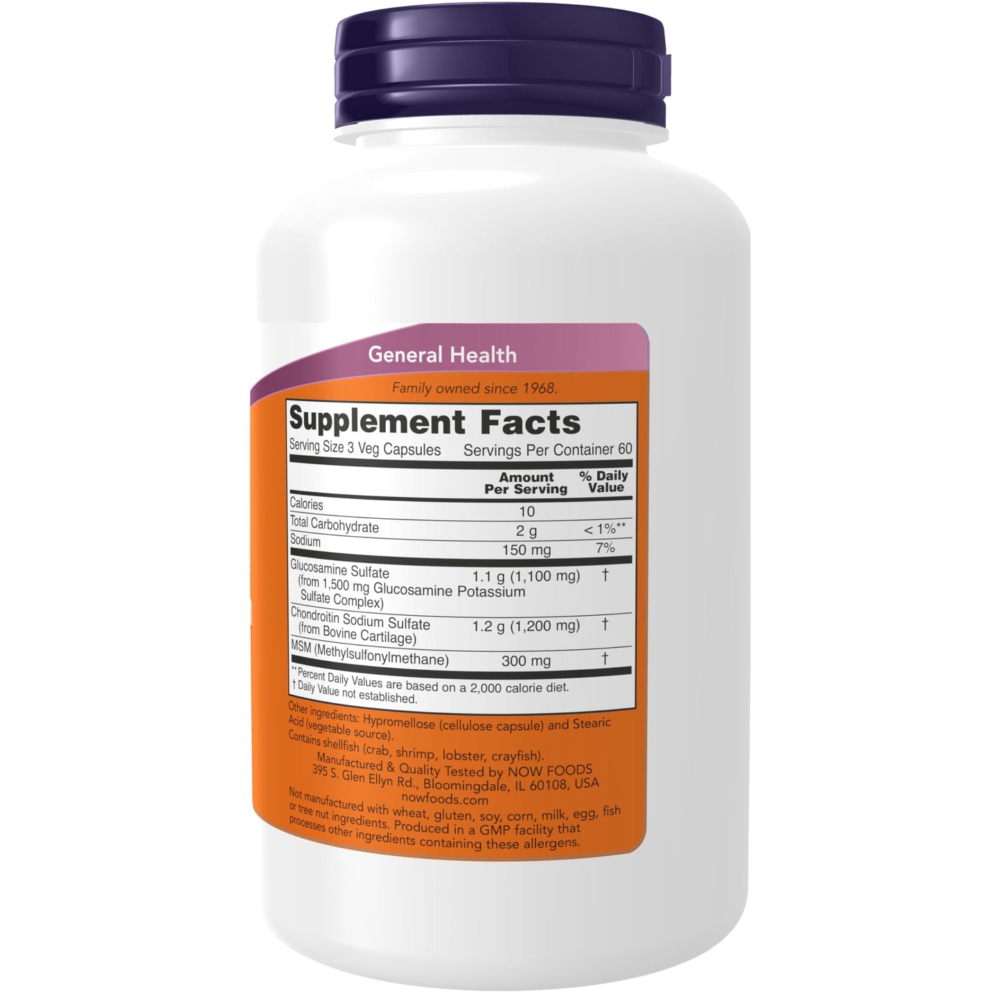 Pre-Order | Arrives in 5–10 Days – NOW Foods Supplements, Glucosamine & Chondroitin with MSM, Joint Health, Mobility and Comfort*, 180 Veg Capsules