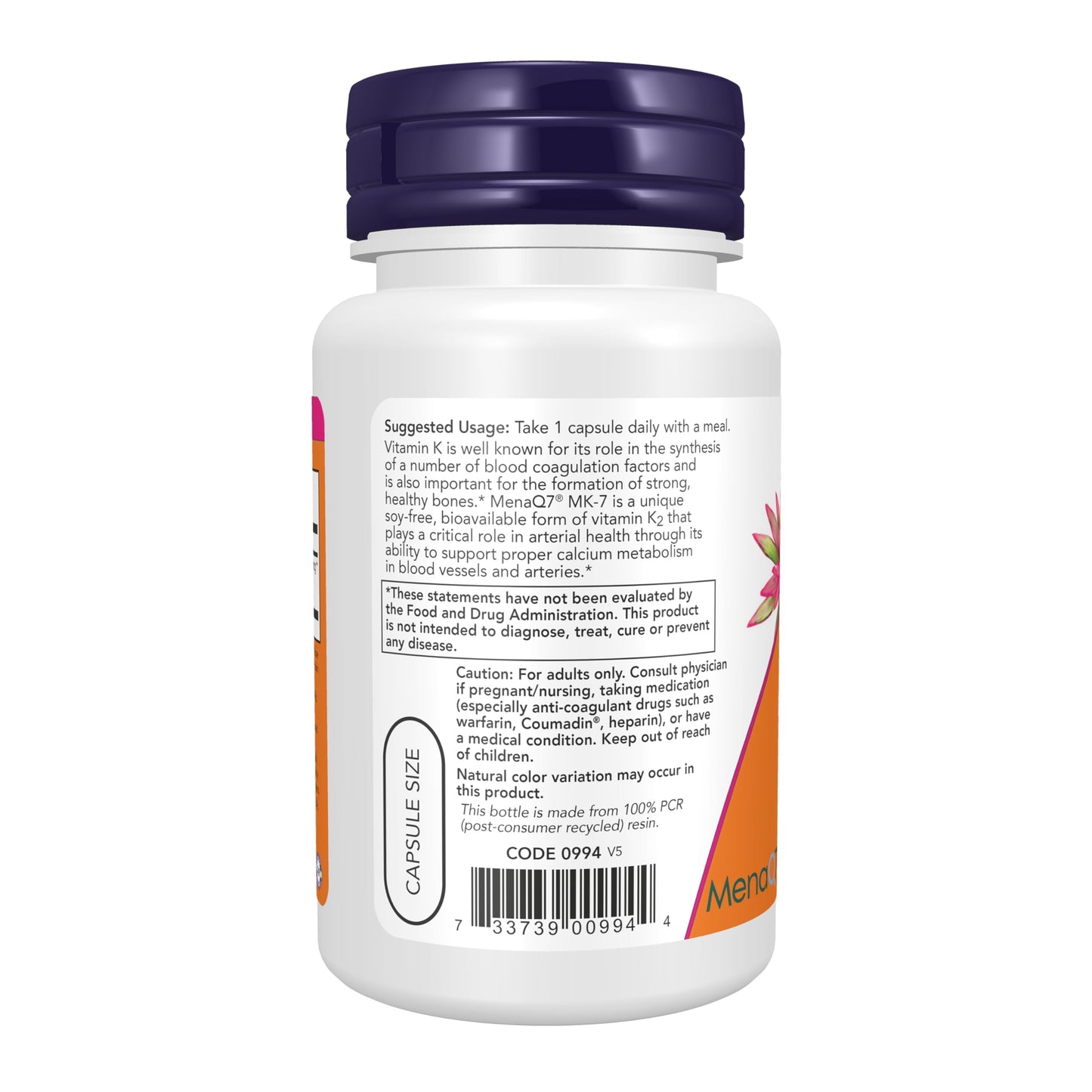 NOW Foods Supplements, Vitamin K2 (MK-7) 300 mcg, Extra Strength, Supports Bone Health*, 60 Veg Capsules