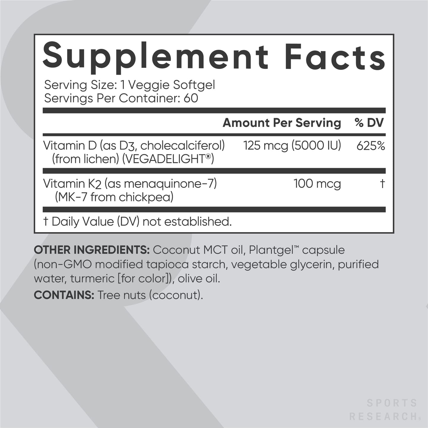 Sports Research 1250 mg Omega 3 Burpless Fish Oil from Single-Source Wild Alaskan Pollock, CoQ10 (200mg) Enhanced w/Coconut MCT Oil for Better Absorption and 5000iu Vitamin D with 100mcg Mk7 Vitamin K