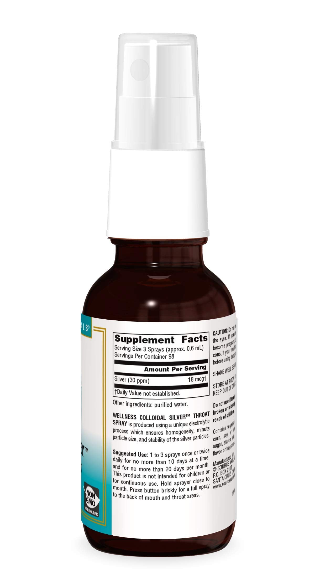 Pre-Order | Arrives in 5–10 Days – Source Naturals Wellness Colloidal Silver 30 PPM Liquid Spray Bottle - 2 Fluid oz