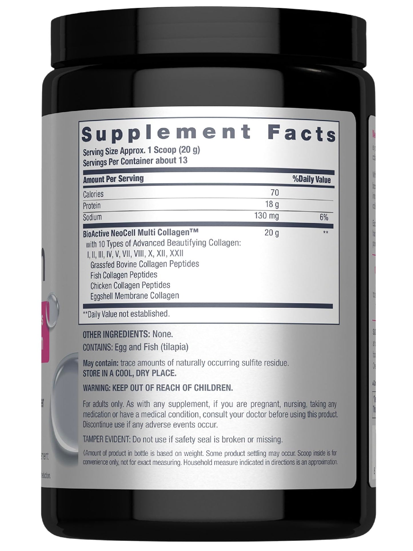 NeoCell Super Multi Collagen Peptides Powder | 9oz | 10 Types of Collagen | Skin, Hair and Nails | Beauty Supplement | Unflavored Powder | For Women and Men