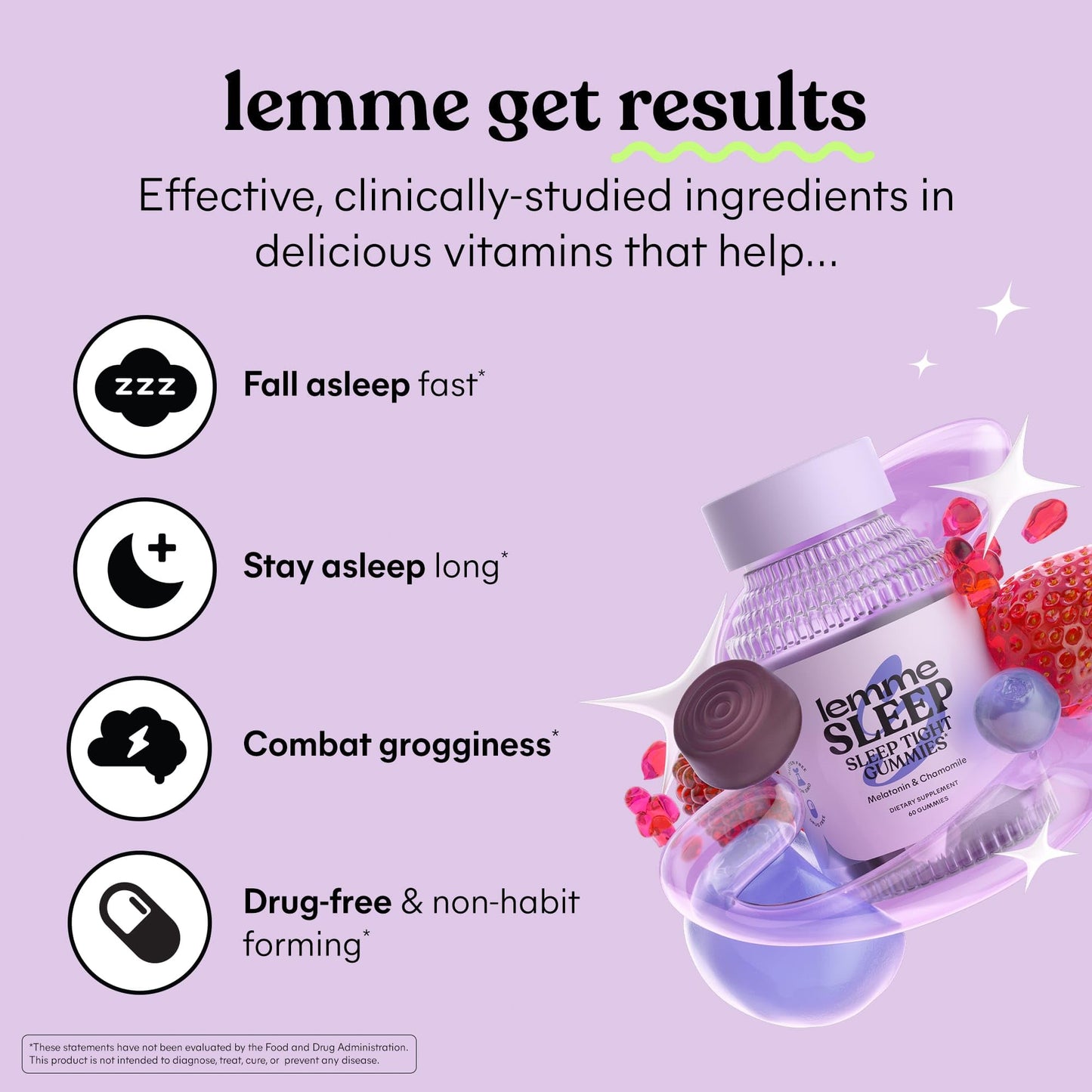 Lemme Sleep & Purr Bundle - Sleep Gummies, a Drug-Free Nighttime Aid & Purr Vaginal Probiotic Gummies for Women - Gluten Free, Gelatin Free, Non-GMO - 60 Count Each