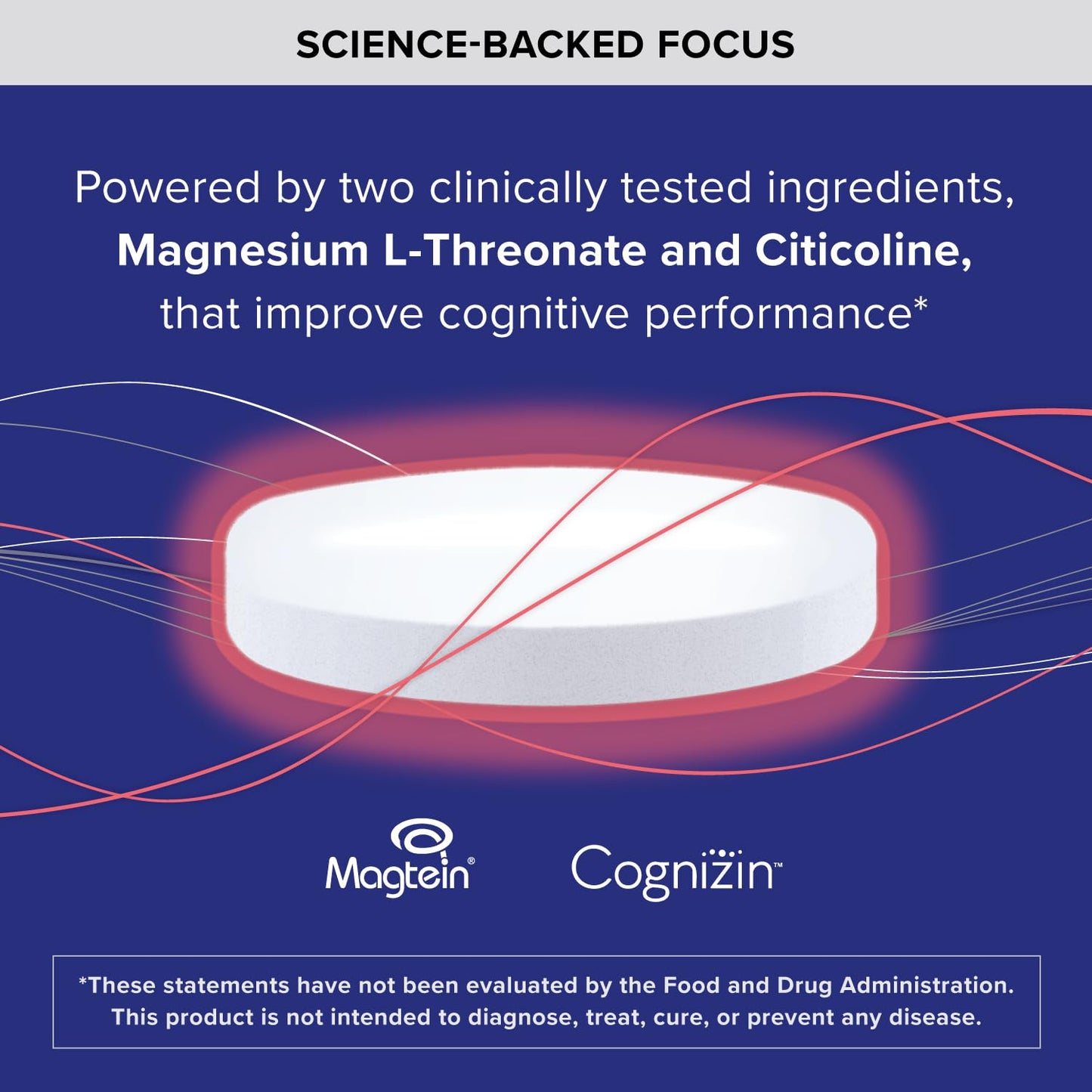 Qunol Brain Health Focus Plus, Magnesium L-Threonate & Citicoline, Clinically Tested Ingredients to Improve Focus, Attention and Productivity, 60 Count (Pack of 1)