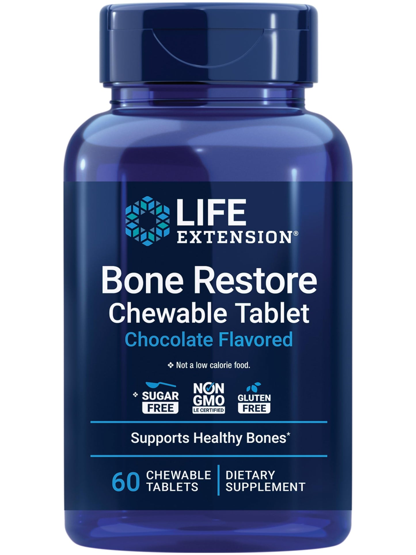 Life Extension Bone Restore Calcium Supplement Chewable Tablets, Bone Health Supplement, Calcium, Vitamin D, Minerals, Gluten Free, Non-GMO, 60 Tablets