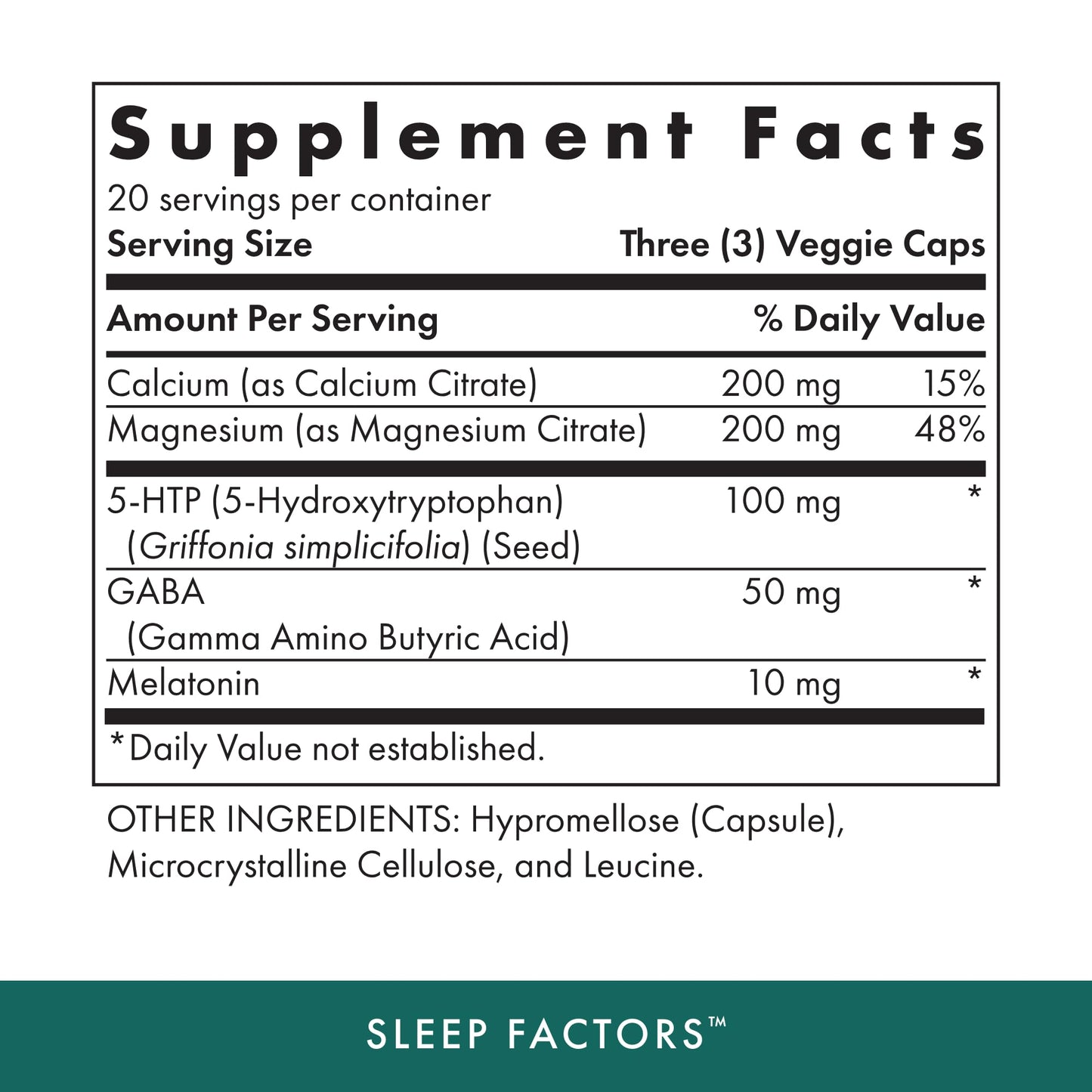MICHAEL'S Health Naturopathic Programs Sleep Factors - 60 Vegan Capsules - Contains 5-HTP & Melatonin - with Calcium & Magnesium - Kosher - 20 Servings