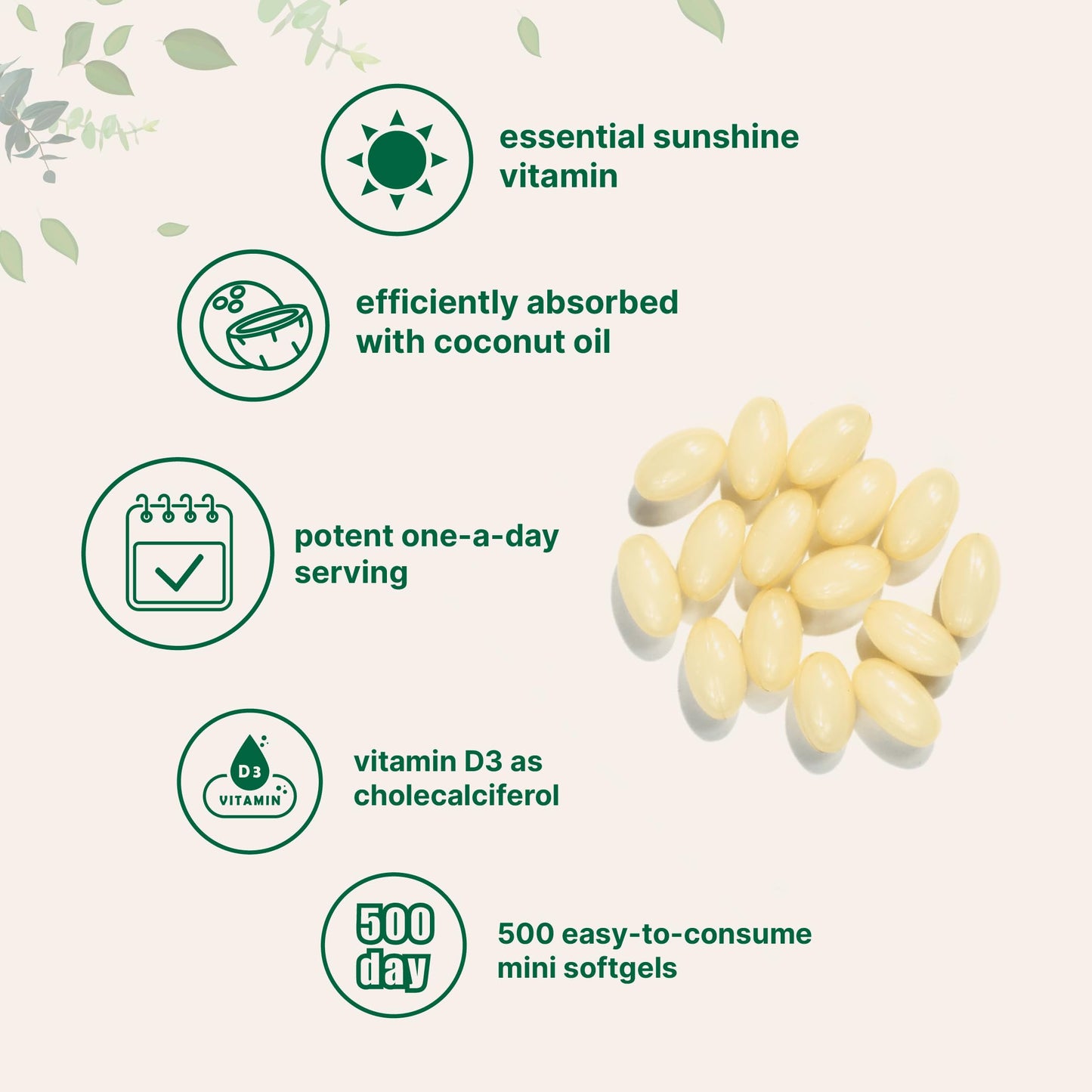 Micro Ingredients Vitamin D3 5,000 IU | 500 Softgels with Virgin Coconut Oil for Better Absorption | Vitamin D as Cholecalciferol | Supports Calcium Absorption, Bone, Immune, & Heart Health