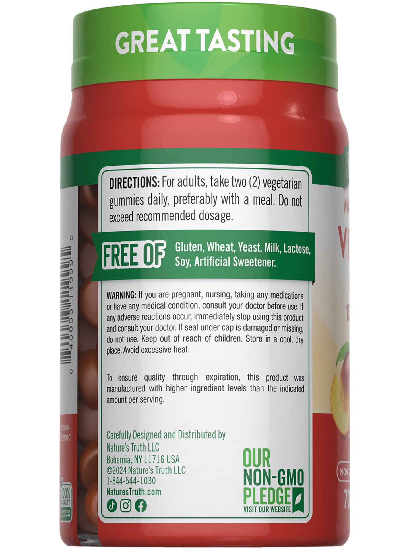 Nature's Truth Vitamin D3 Gummies | 10000 IU | 70 Count | Peach Mango Flavor | Vegetarian, Non-GMO & Gluten Free Supplement