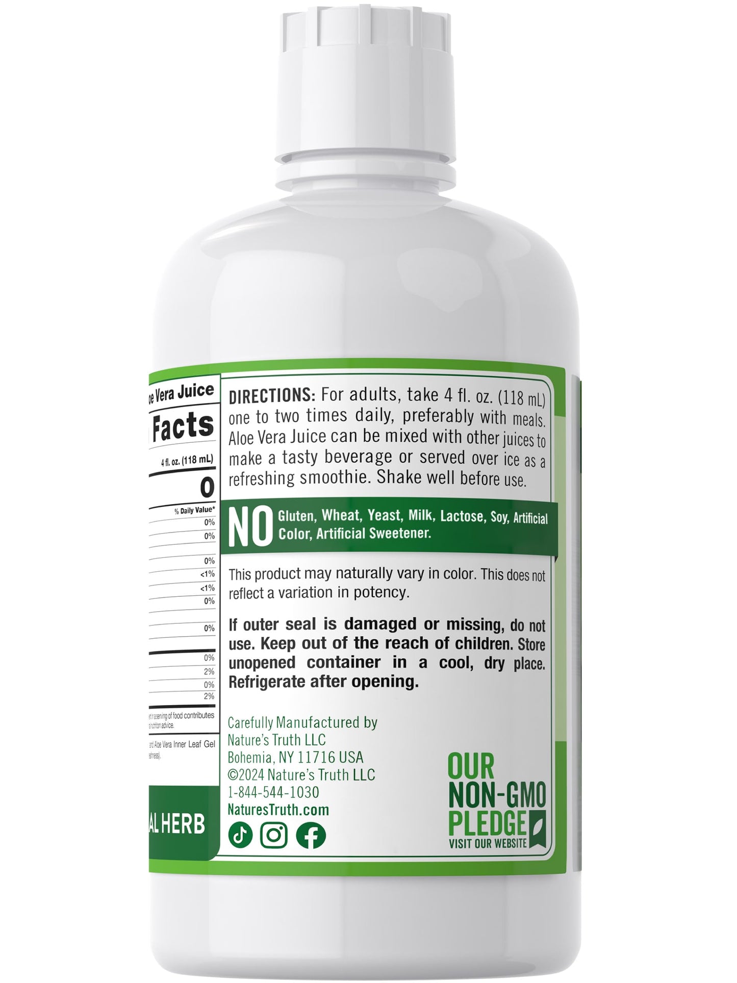 Nature's Truth Aloe Vera Juice | 32 fl oz | Unflavored and Gluten Free Drink