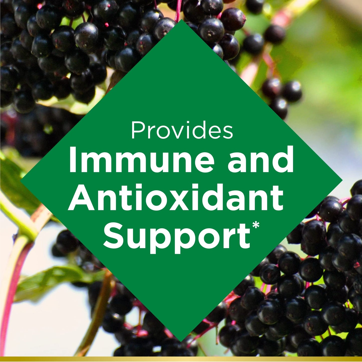 Nature's Bounty Elderberry Gummies, Immune Support, Contains Vitamin A, C, D, E and Zinc, 40 Gummies